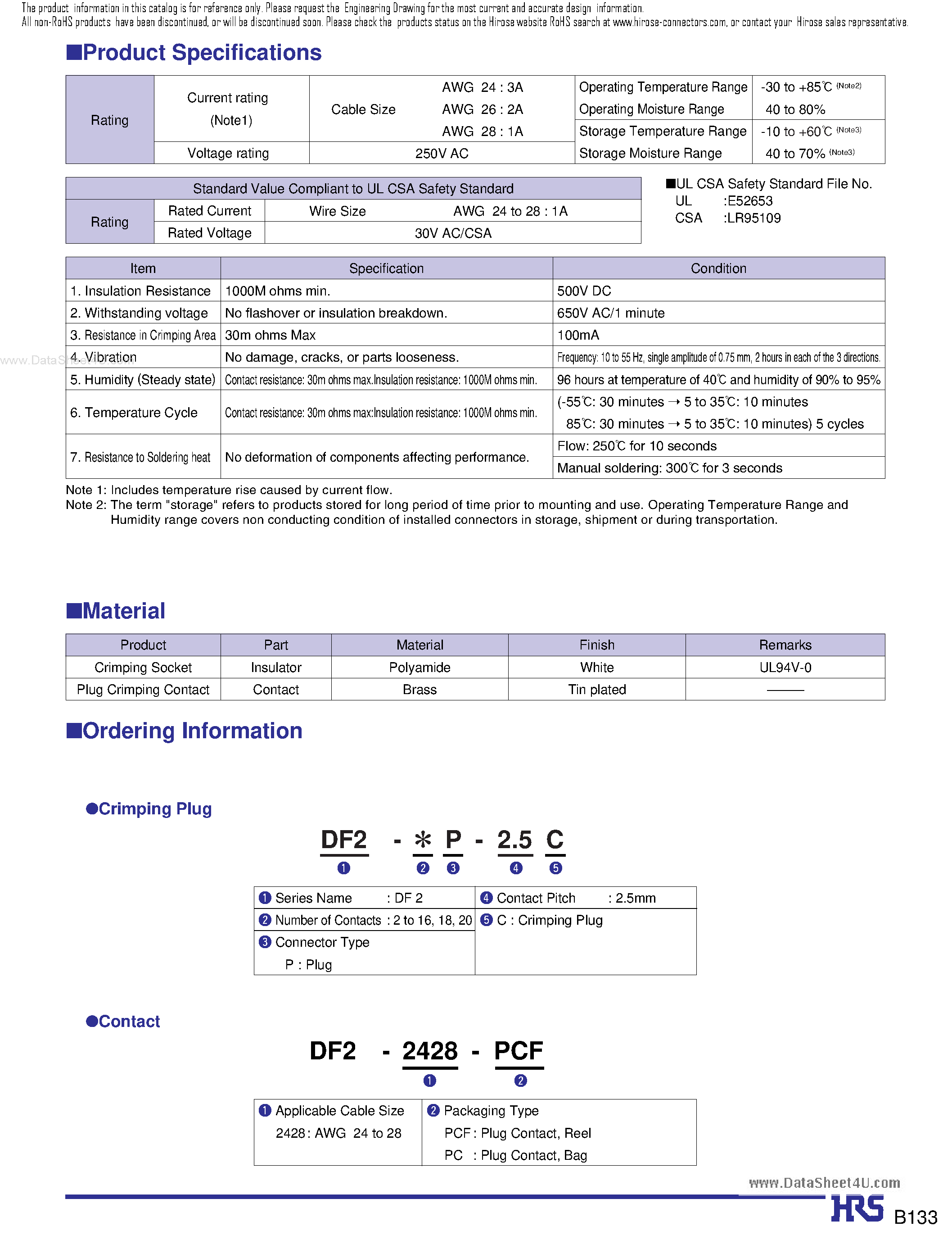 Datasheet DF2-8P-2.5C - DF2 Series / Connector page 2
