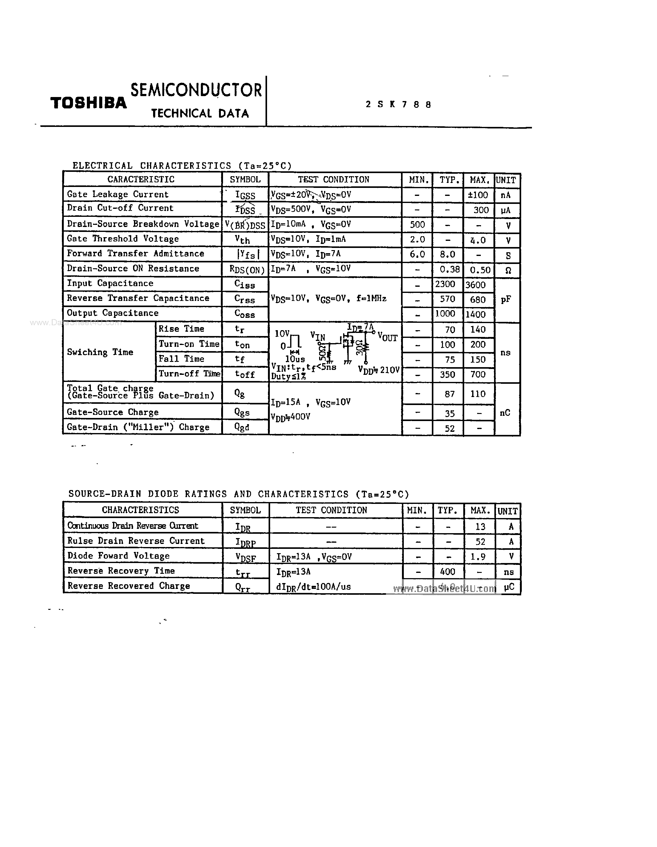 Datasheet 2SK788 - FIELD EFFECT TRANSISTOR page 2