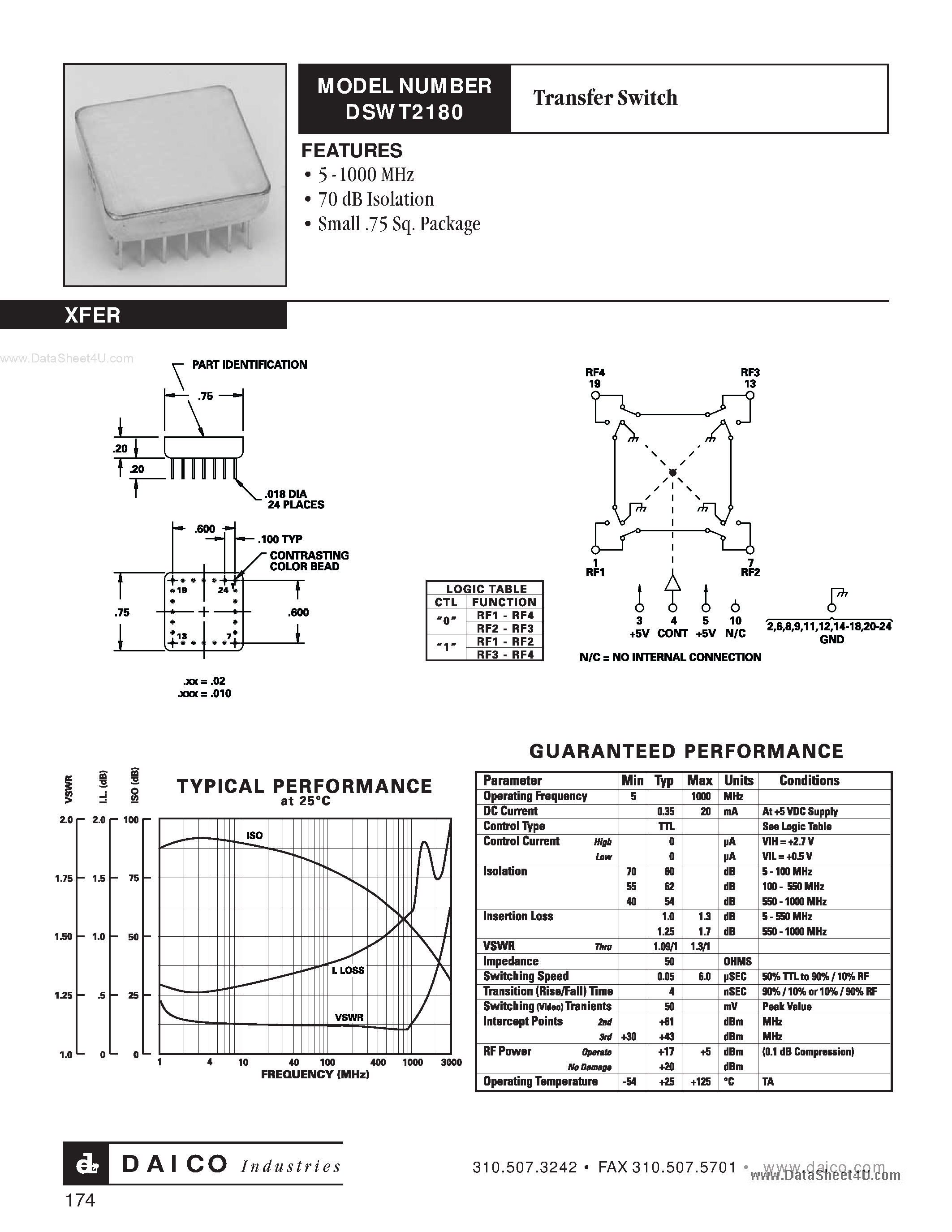 Даташит DSWT2180 - Switch SPT страница 1