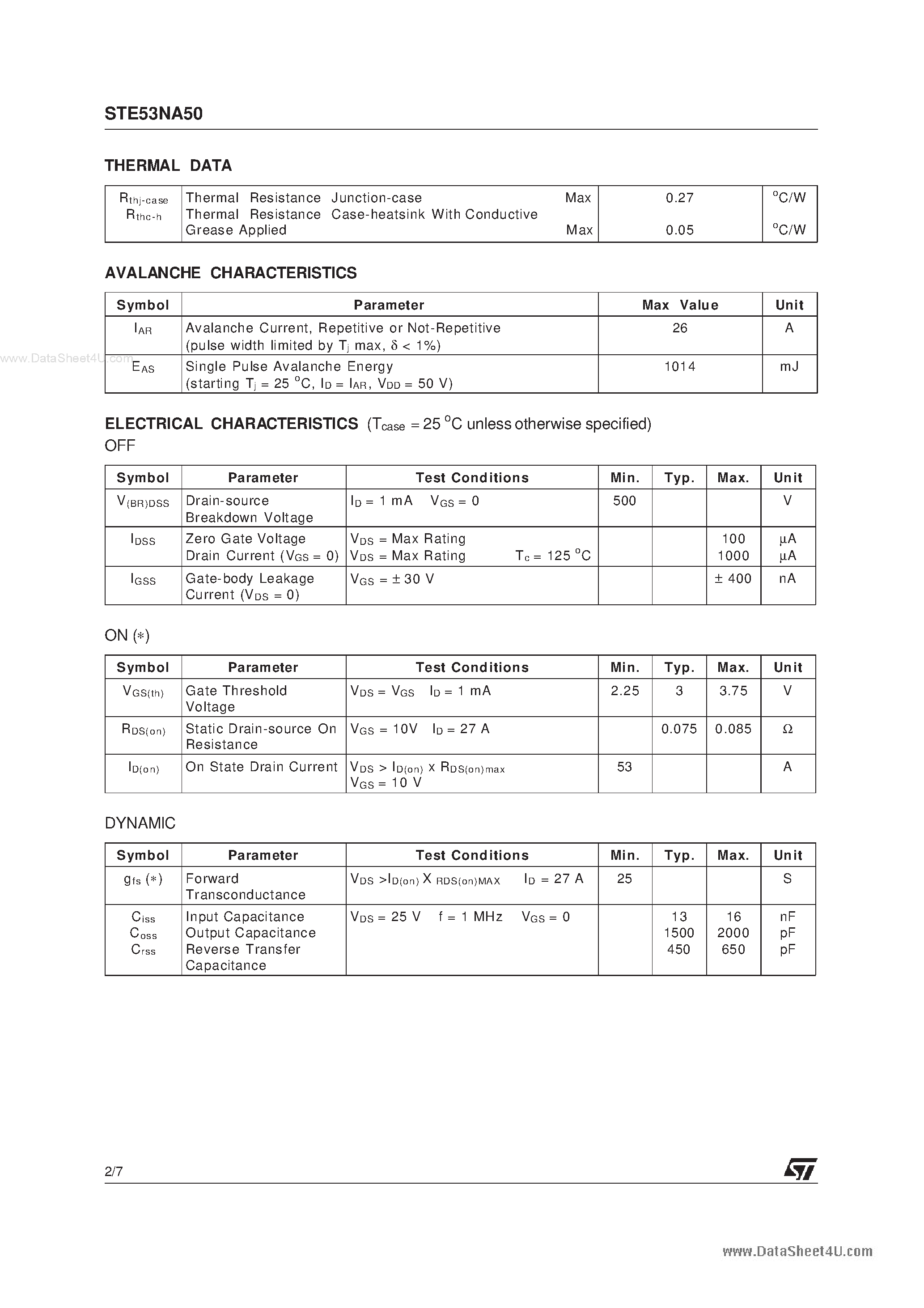 Даташит 53NA50 - Search -----> STE53NA50 страница 2