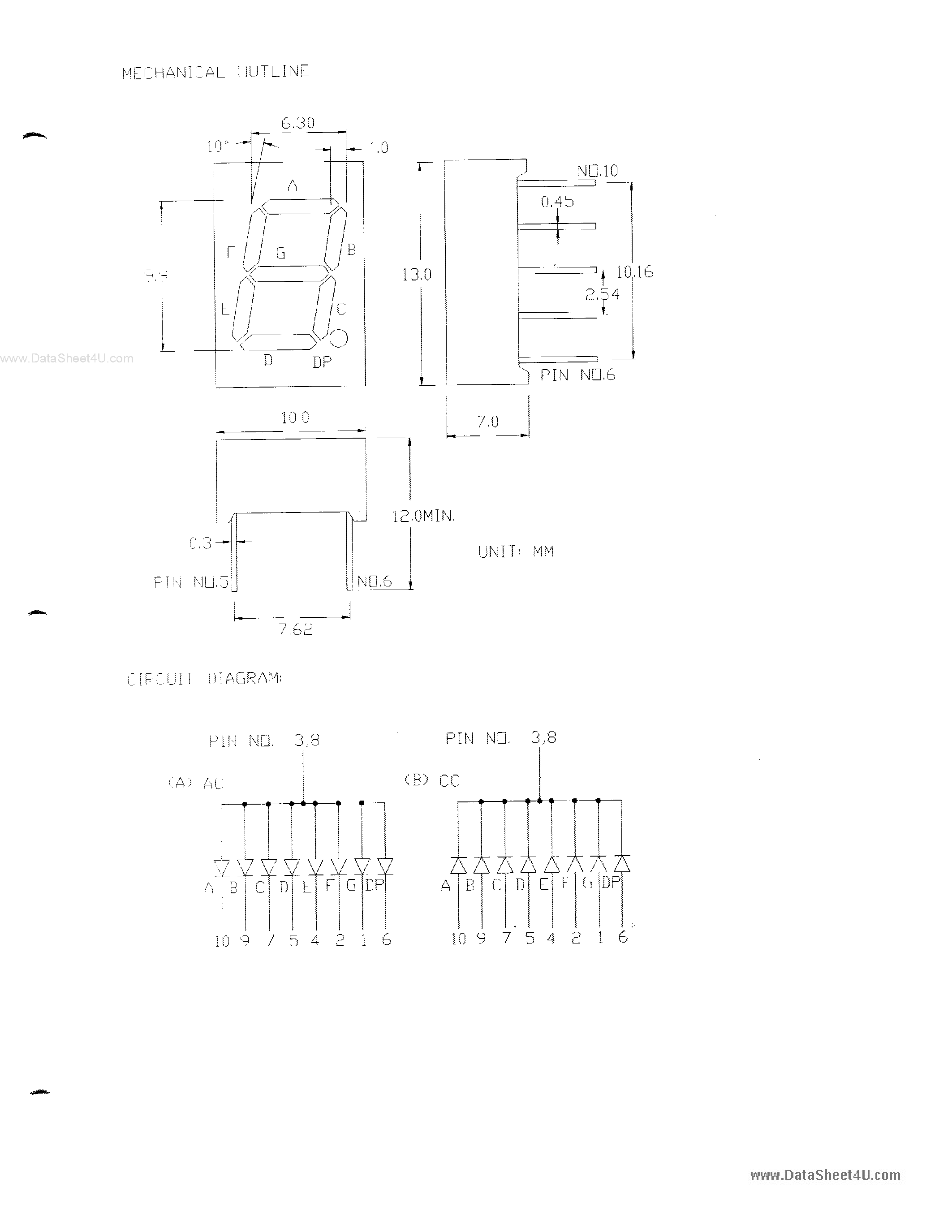 Datasheet MO139A - 0.39 SINGLE DIGIT NUMERIC DISPLAYS page 2