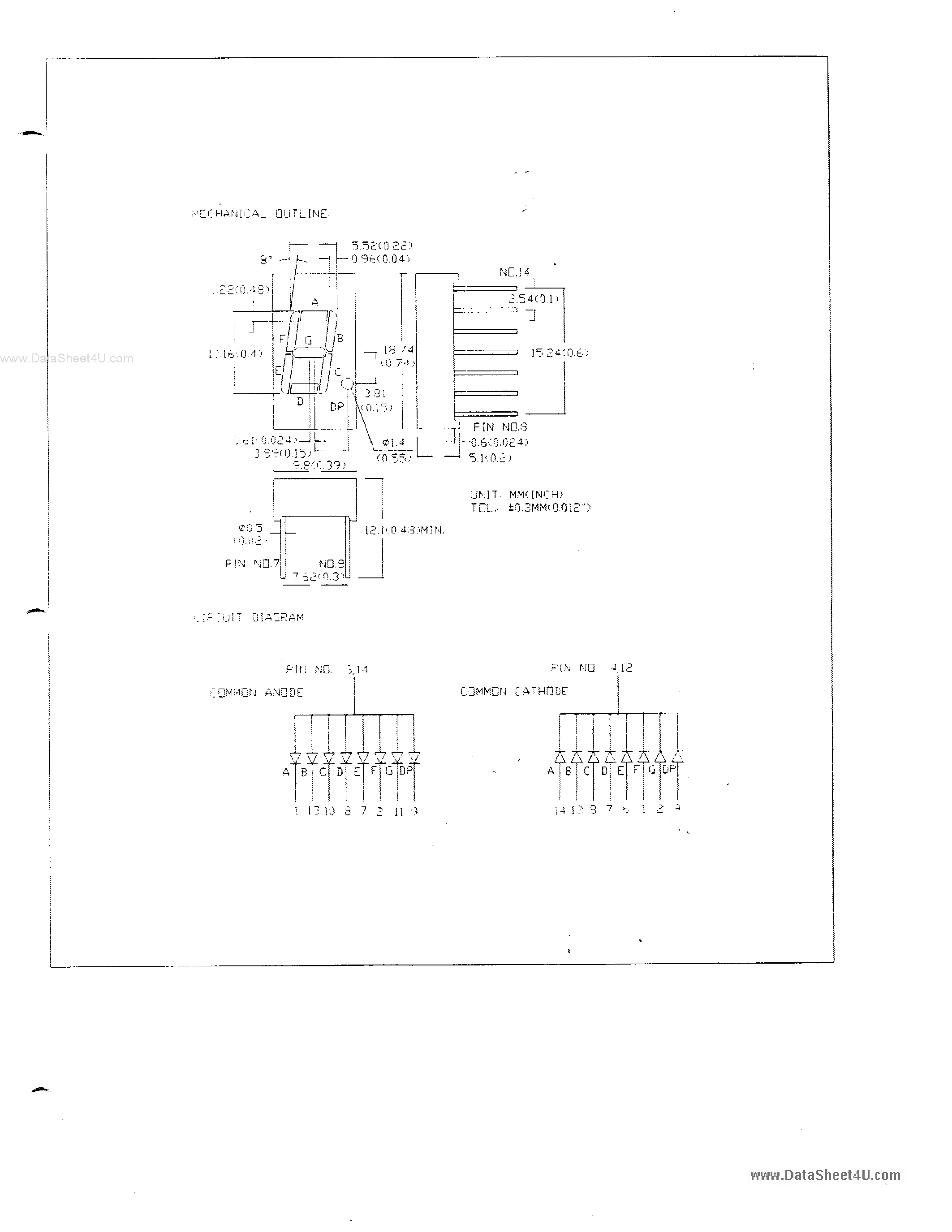 Datasheet MO141A - 0.4 SINGLE DIGIT NUMERIC DISPLAYS page 2