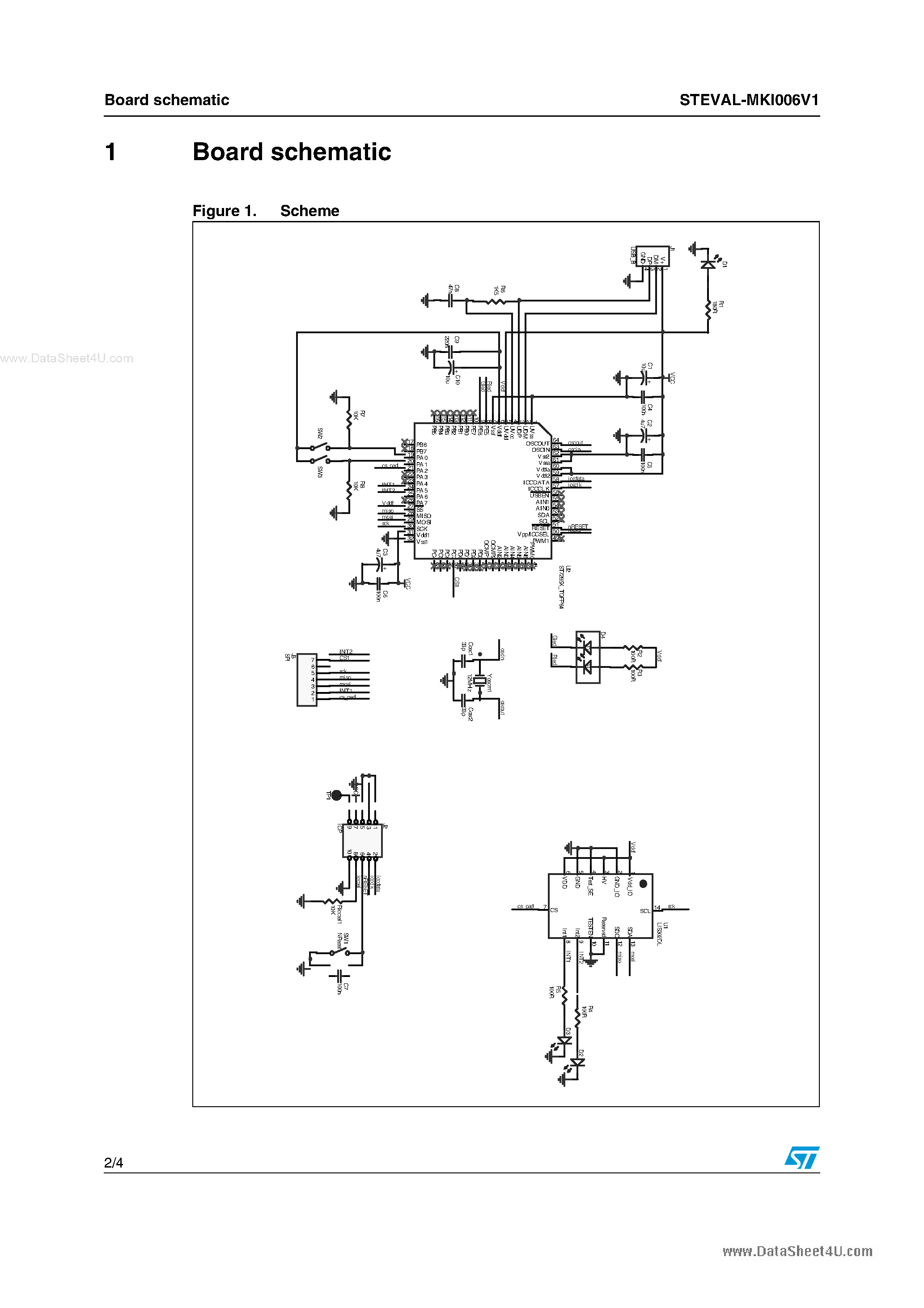 Datasheet STEVAL-MKI006V1 - digital output low voltage linear accelerometer evaluation board based page 2