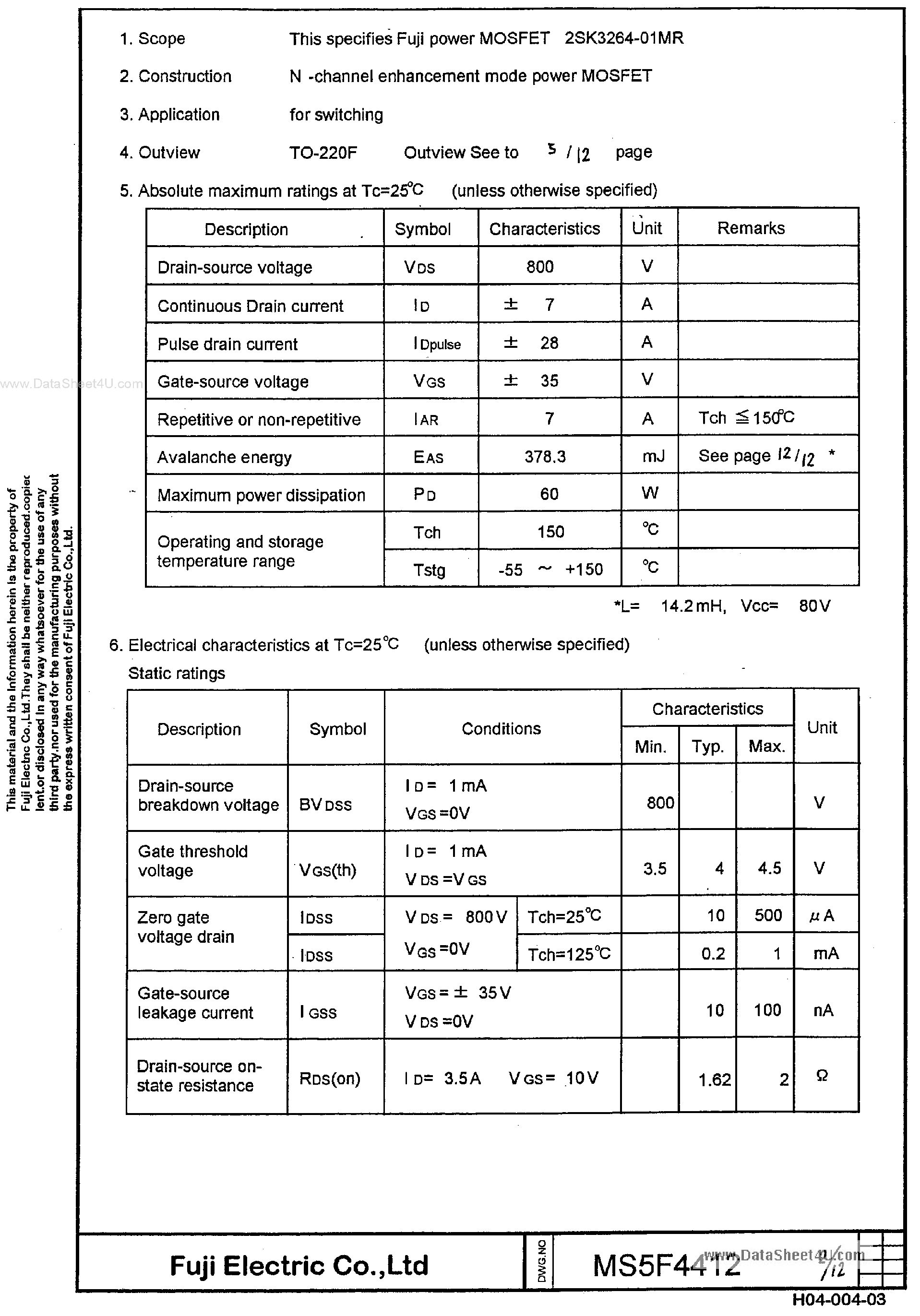 Даташит на микросхему K3264 страница 2 Даташит K3264 - Search -----> 2SK3264 страница 2