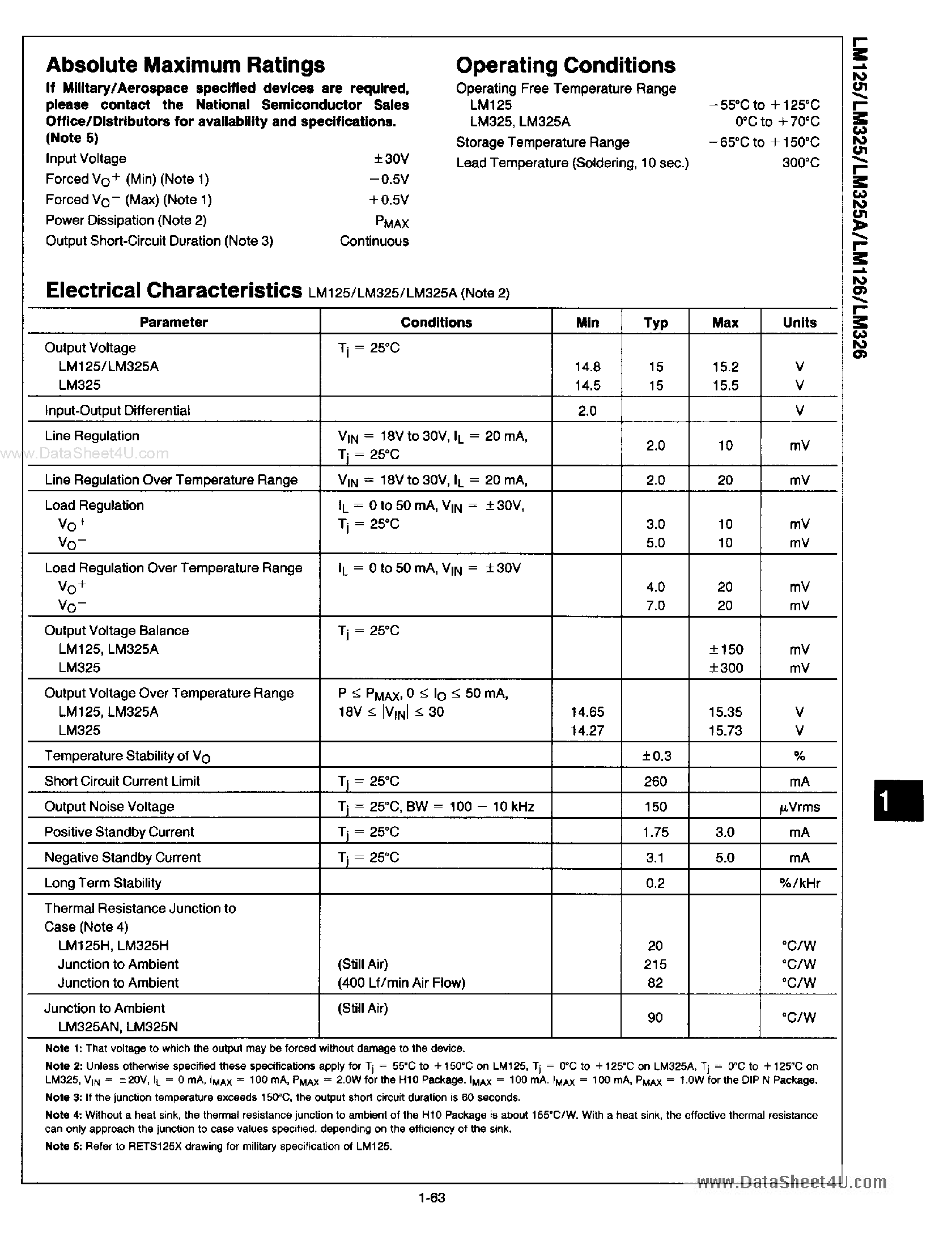 Datasheet LM125 - (LM125 / LM126) VOLTAGE REGULATORS page 2