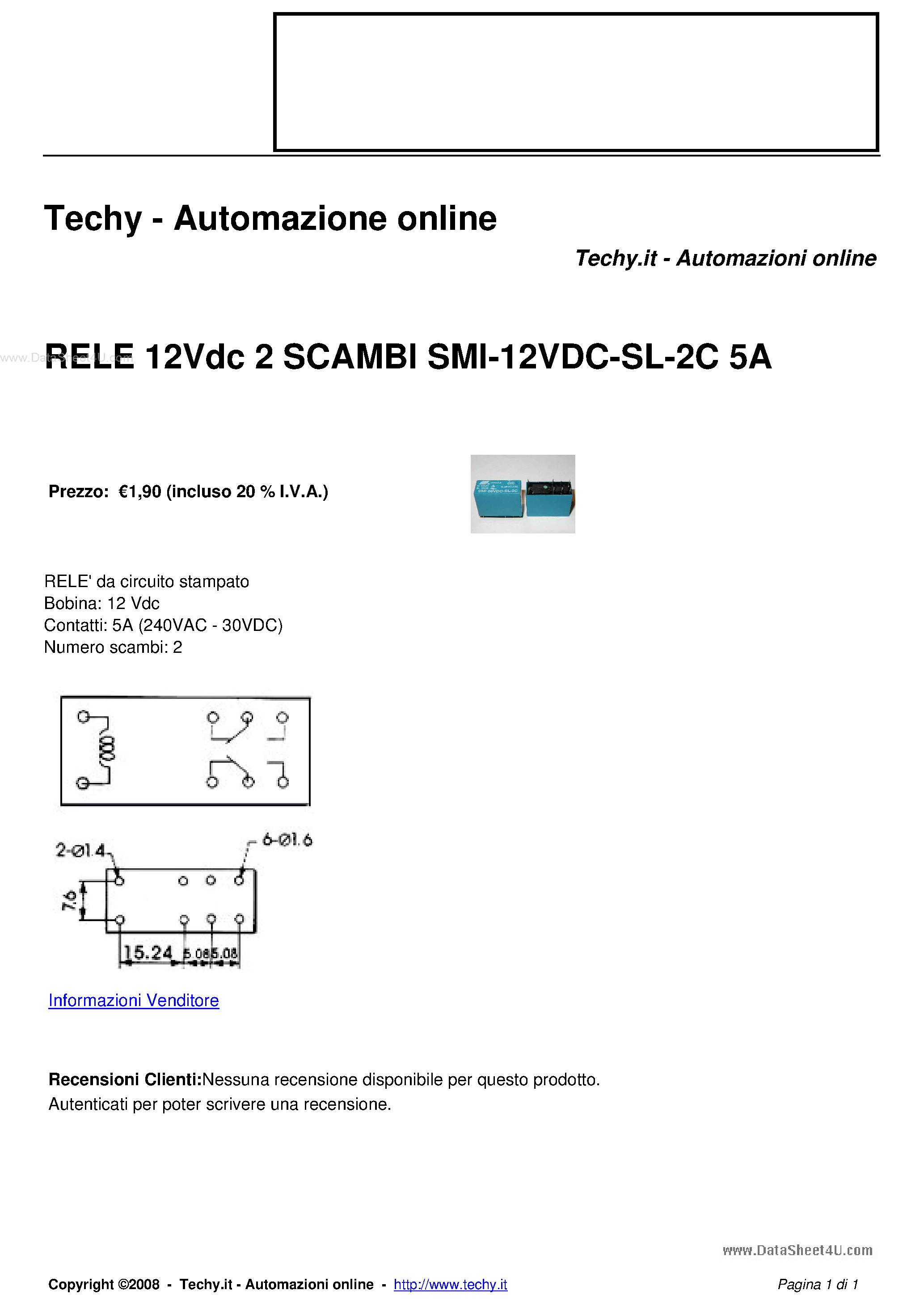Datasheet SMI-12VDC-SL-2C - Relay page 1