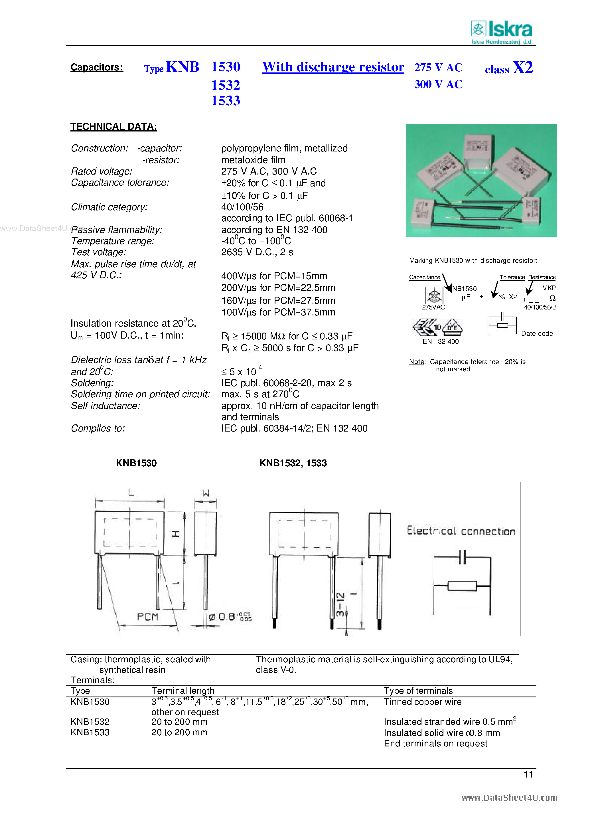 Даташит KNB1530 - (KNB1530 - KNB1533) Capacitor страница 1