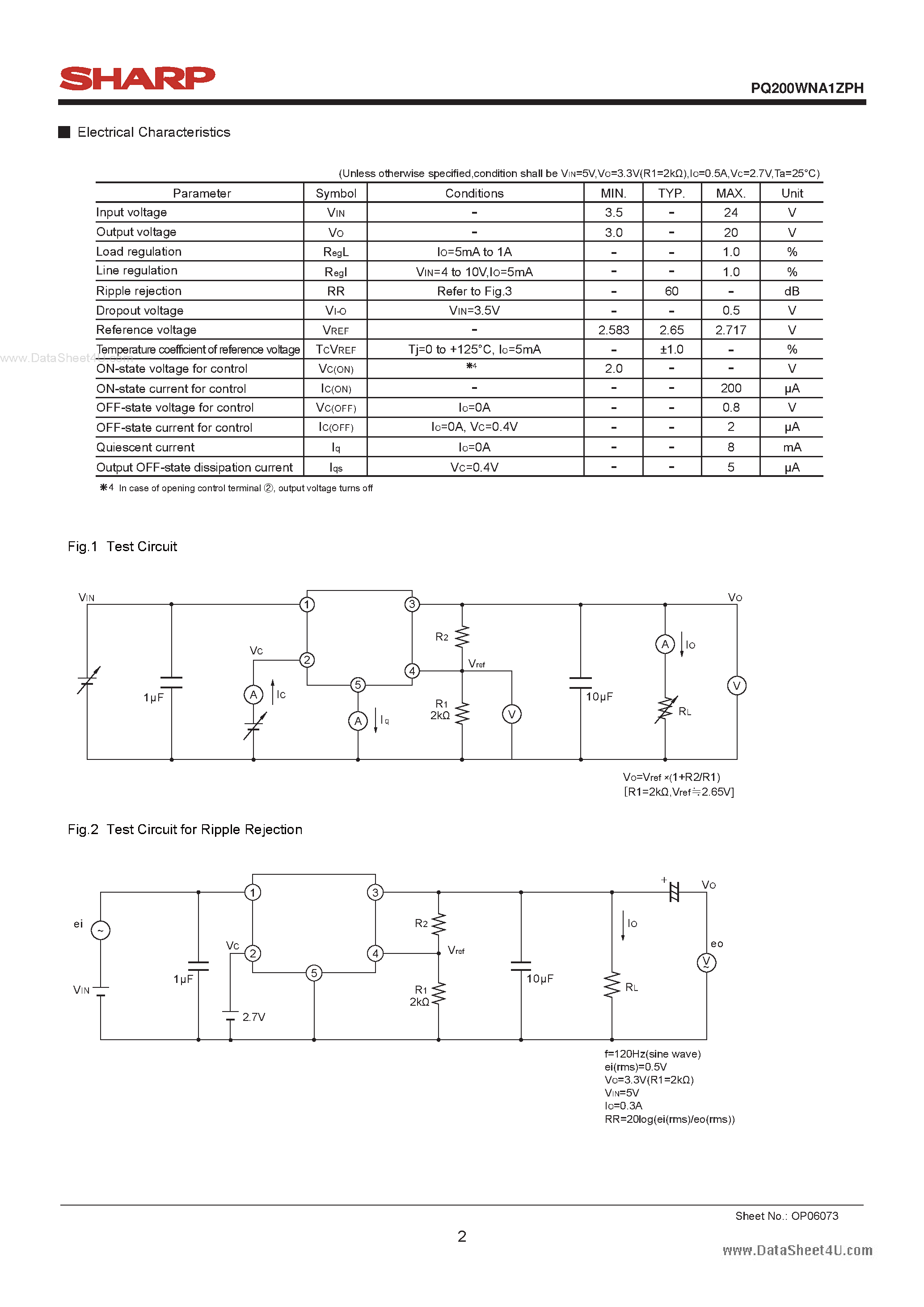 Datasheet 200WNA1 - Search -----> PQ200WNA1ZPH page 2