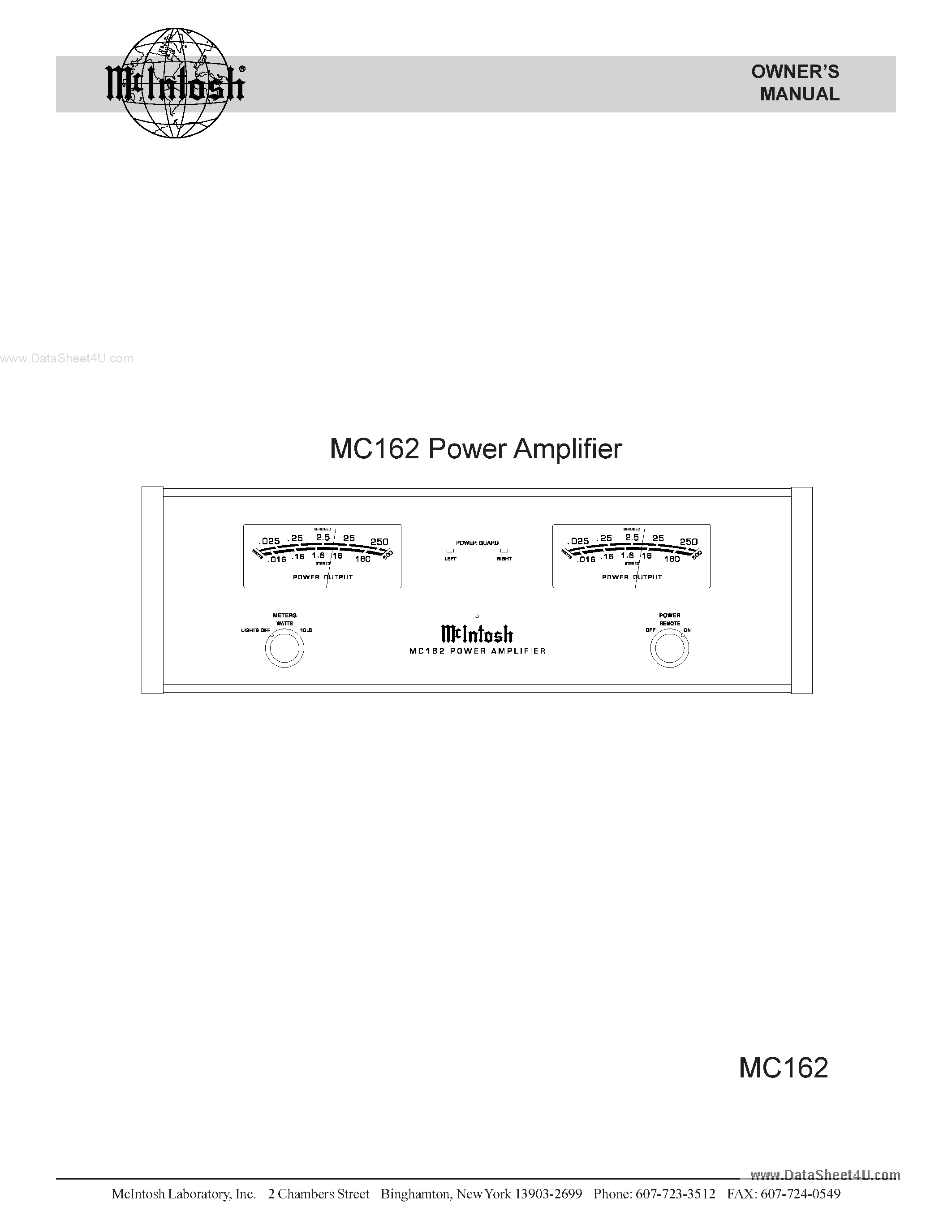 Даташит на микросхему MC162 страница 1 Даташит MC162 - Power Amplifier страница 1