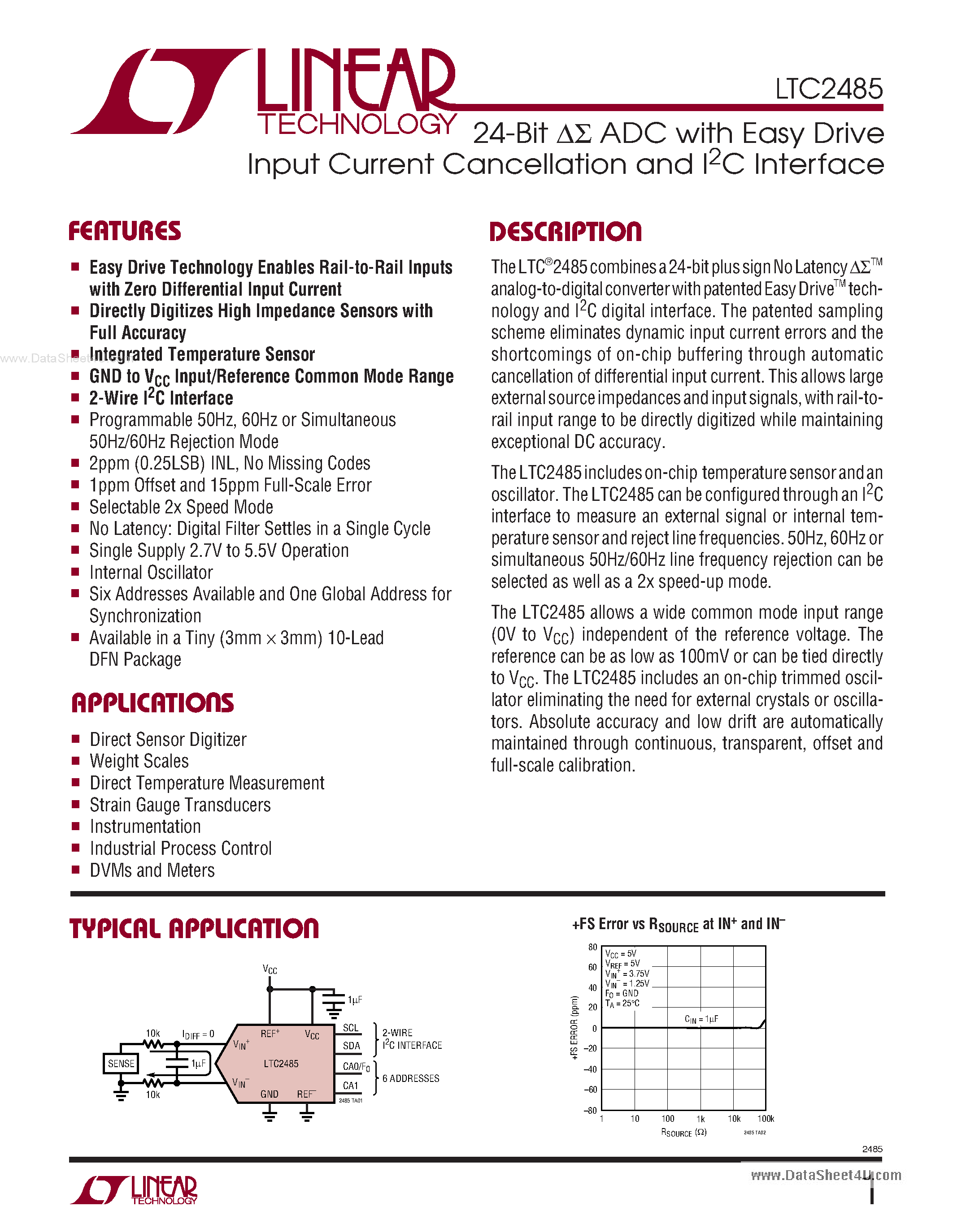 Datasheet LTC2485 - 24-Bit ADC page 1