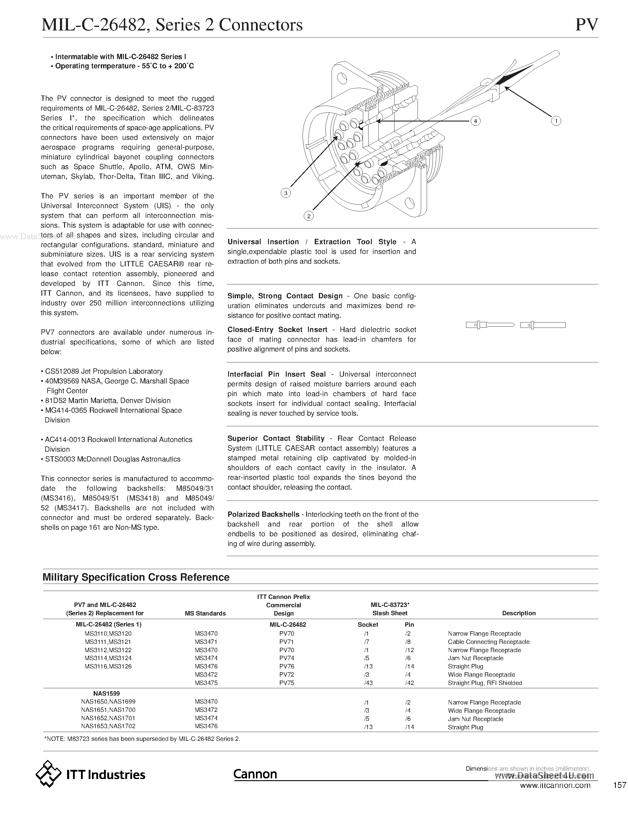 Datasheet MS3475L8-xxx - Series 2 Connectors PV page 1