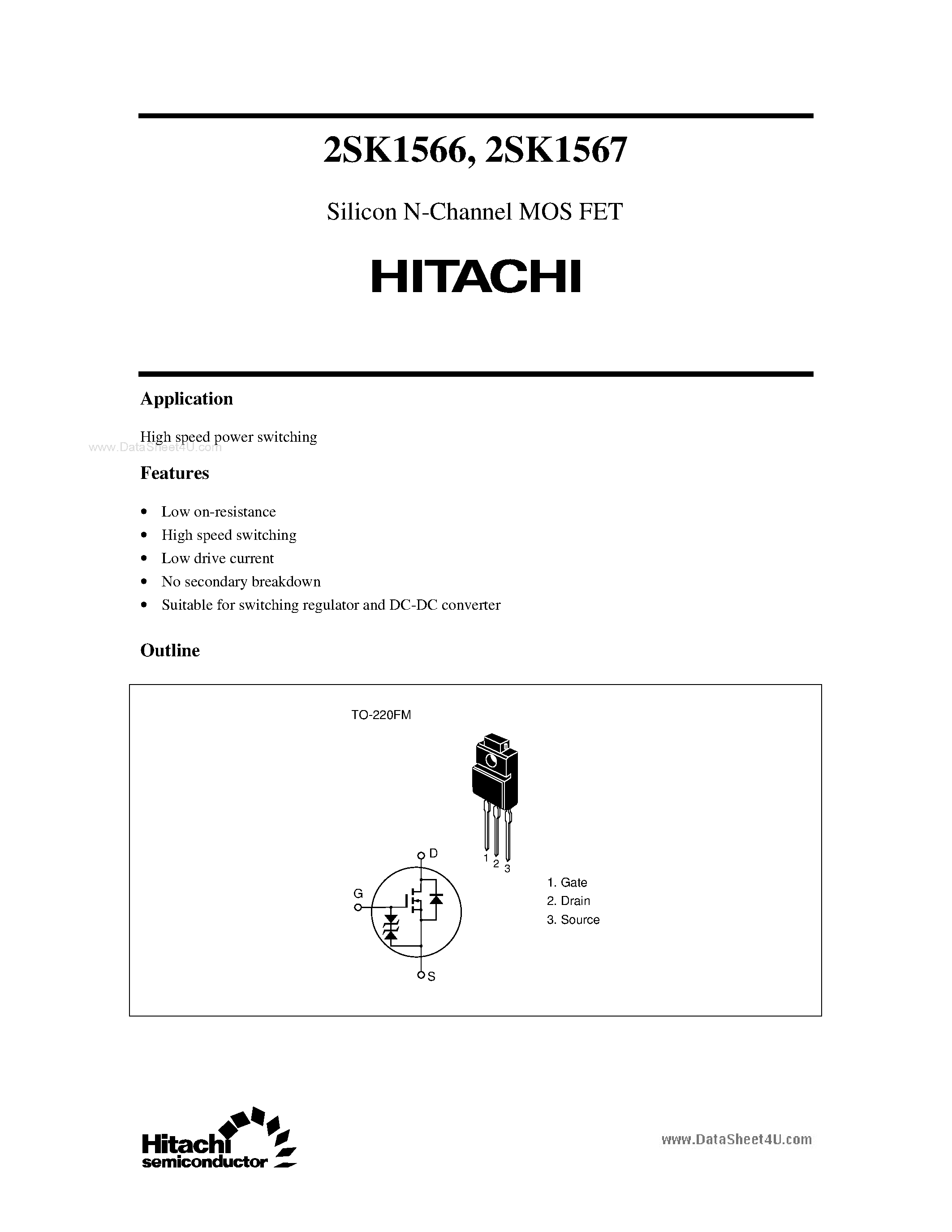 Datasheet K1567 - Search -----> 2SK1567 page 1