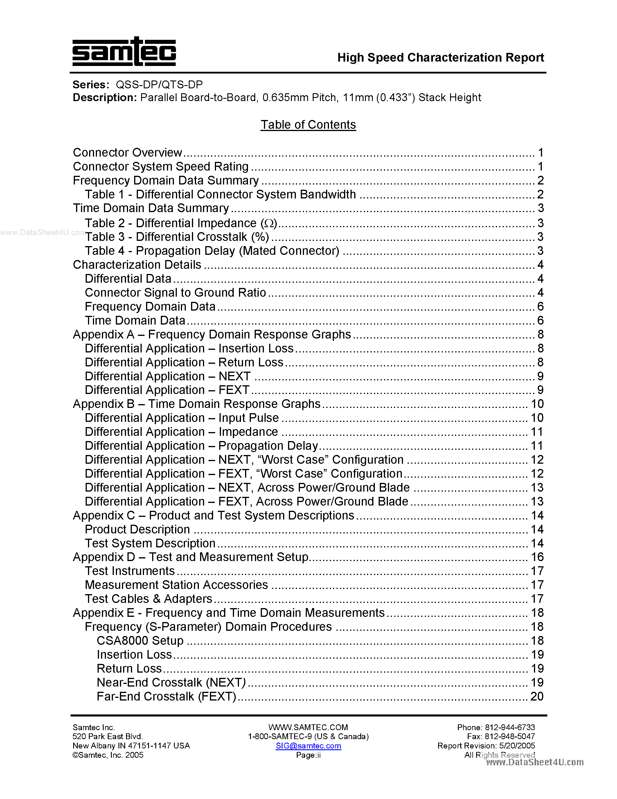Даташит на микросхему QTS-016-01-L-D-DP-A страница 2 Даташит QTS-016-01-L-D-DP-A - High Speed Characterization страница 2