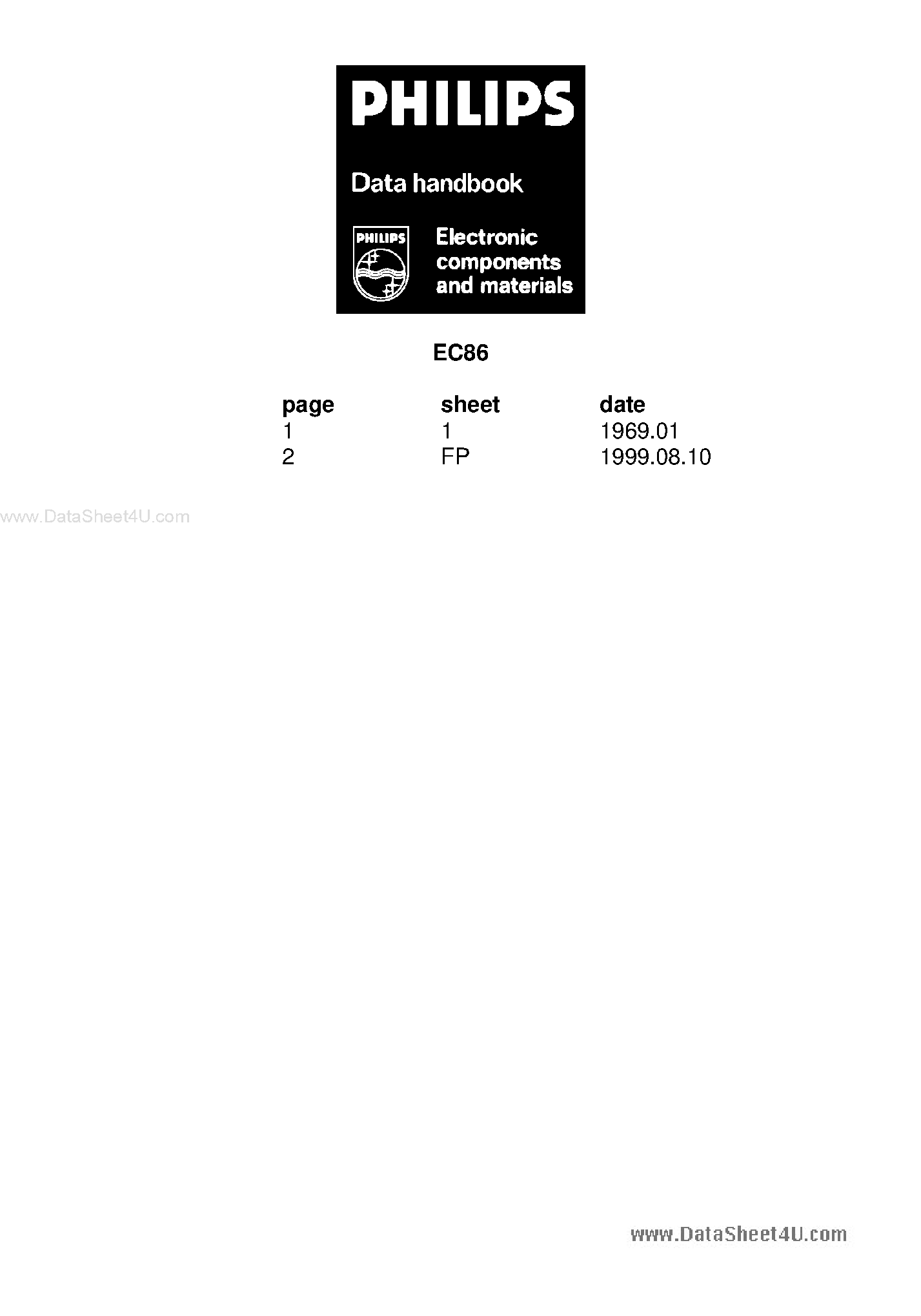 Даташит EC86 - U.H.F TRIODE страница 2