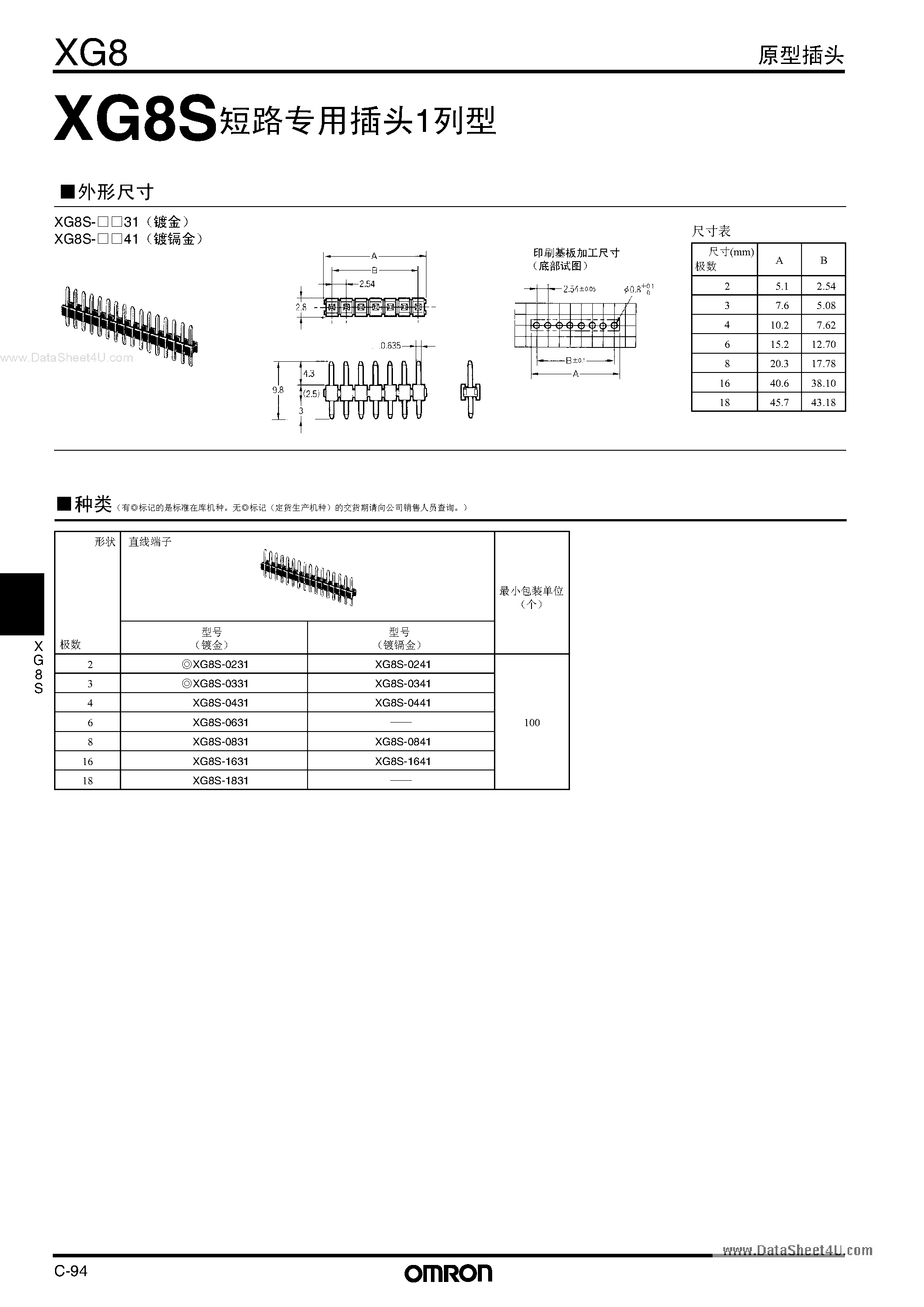Даташит на микросхему XG8S страница 2 Даташит XG8S - Connector страница 2