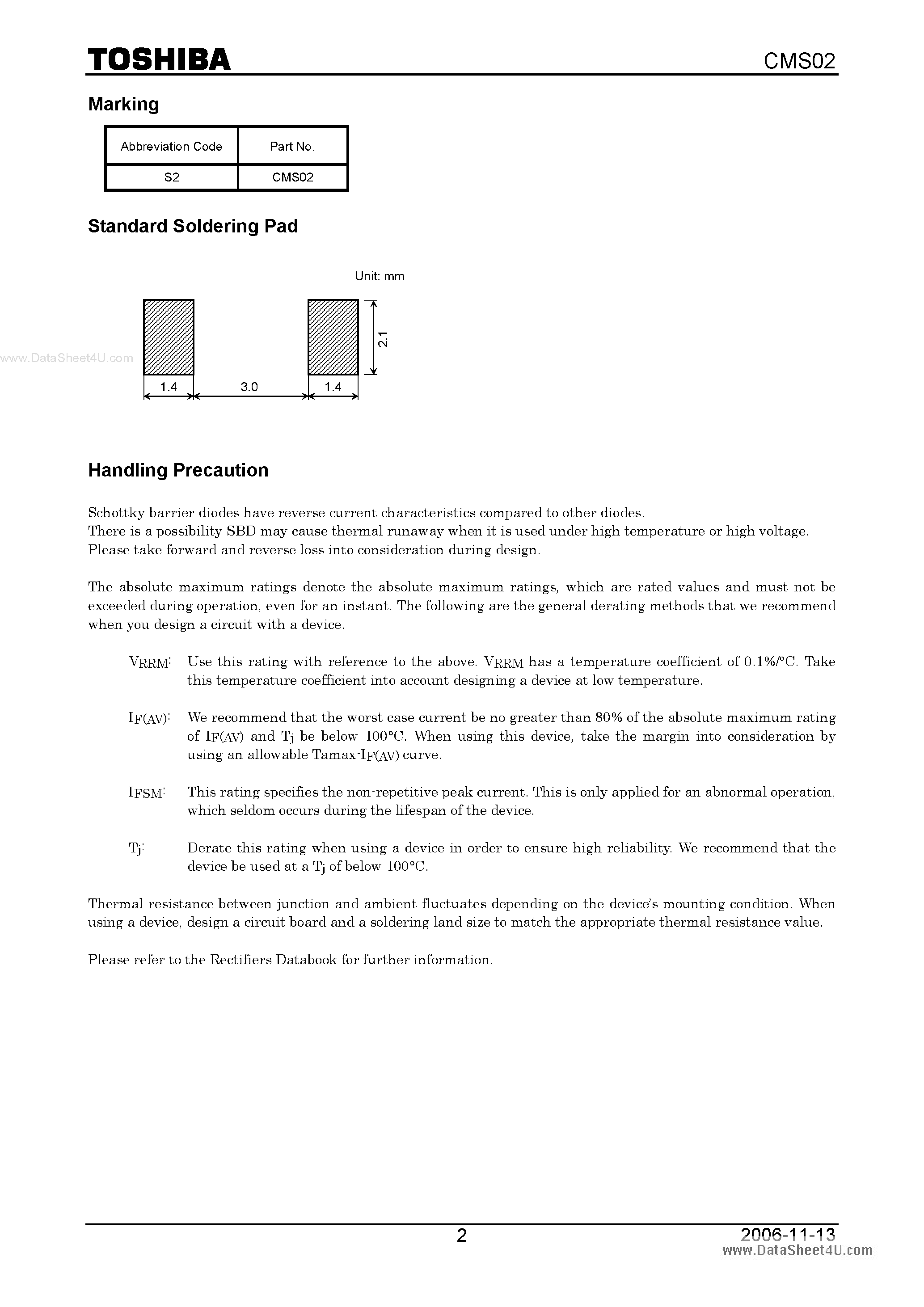 Даташит на микросхему CMS02 страница 2 Даташит CMS02 - Switching Mode Power Supply Applications страница 2