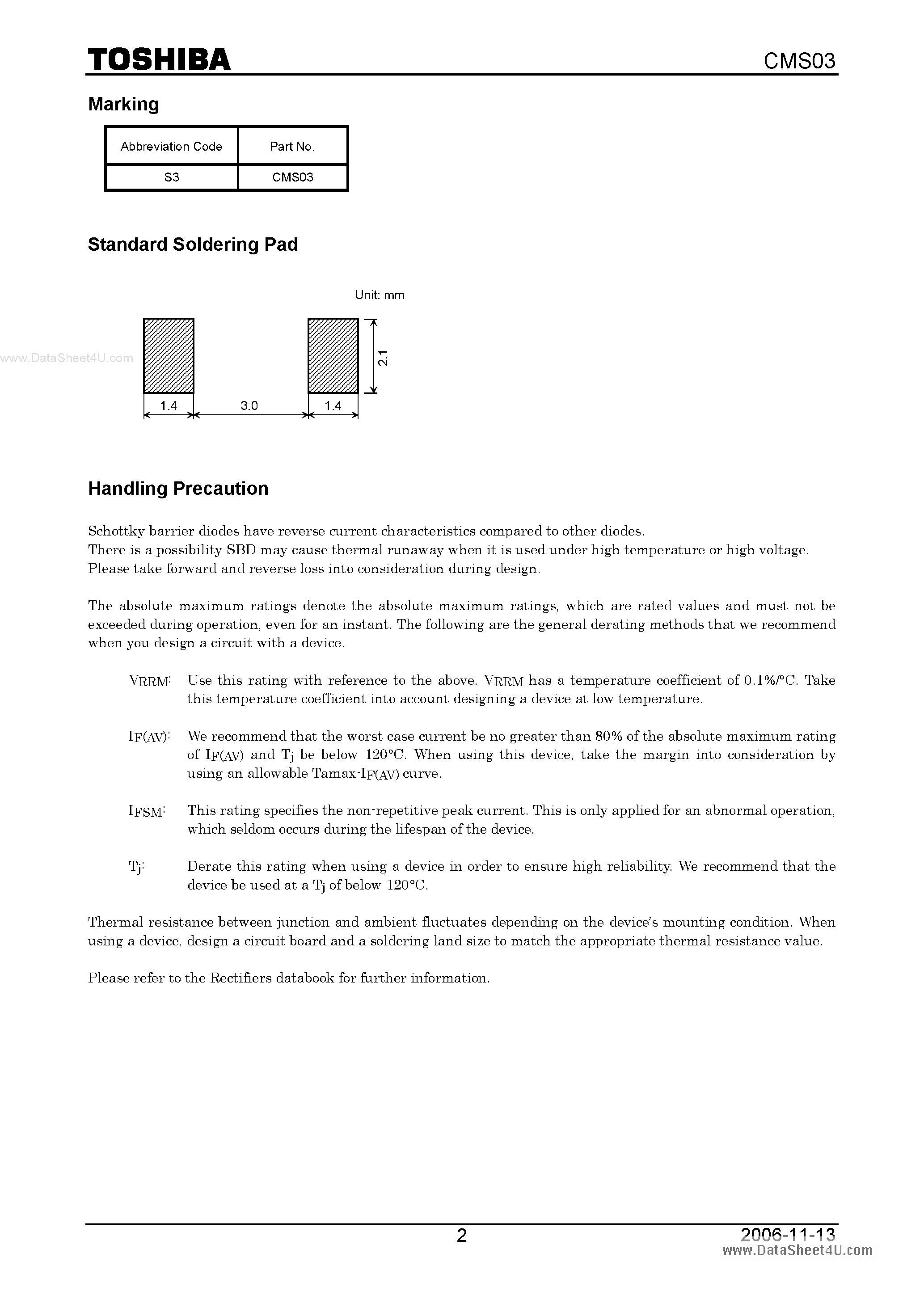 Даташит на микросхему CMS03 страница 2 Даташит CMS03 - Switching Mode Power Supply Applications страница 2