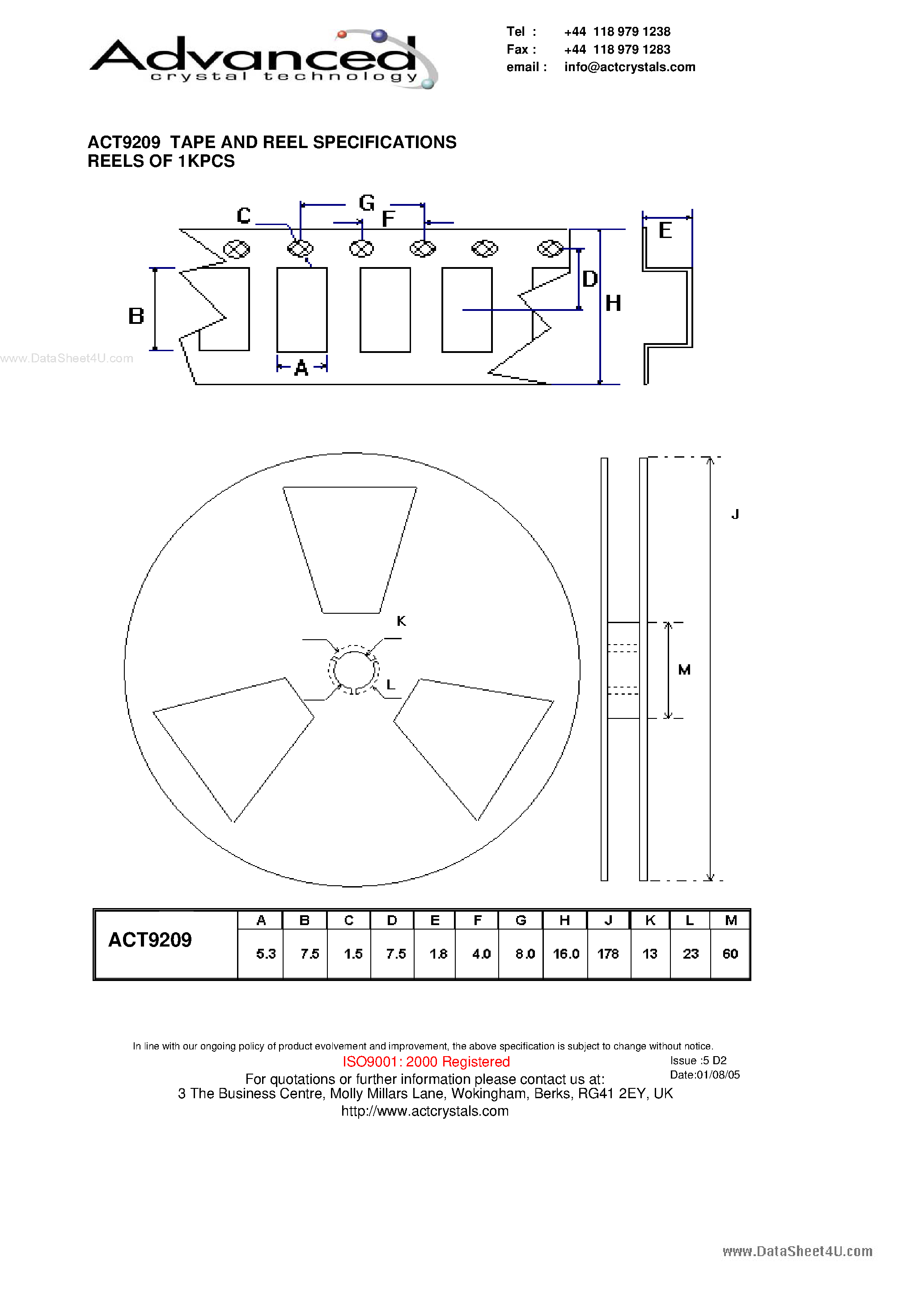 Даташит ACT9209 - Oscillator страница 2