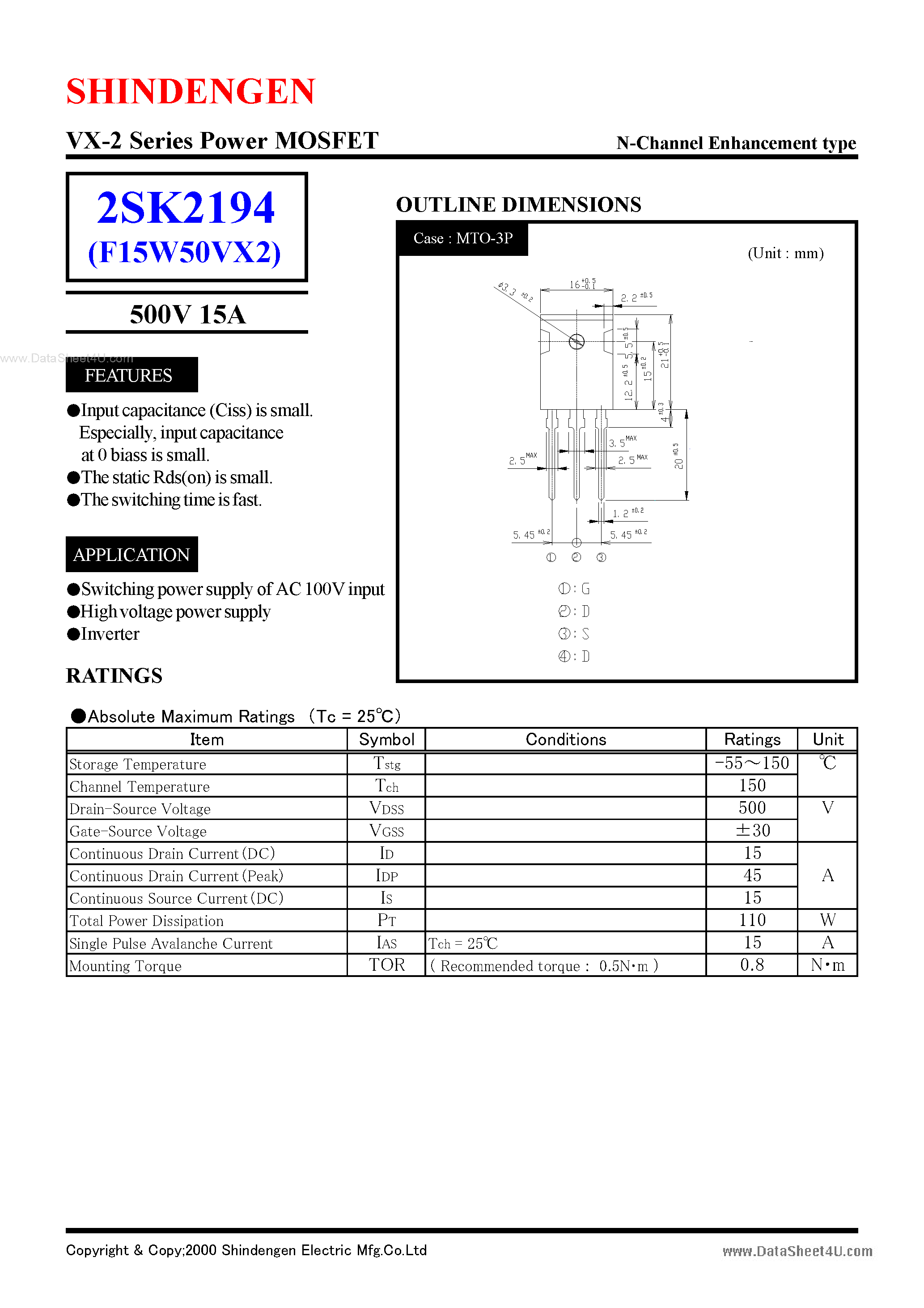 Даташит на микросхему K2194 страница 1 Даташит K2194 - Search -----> 2SK2194 страница 1