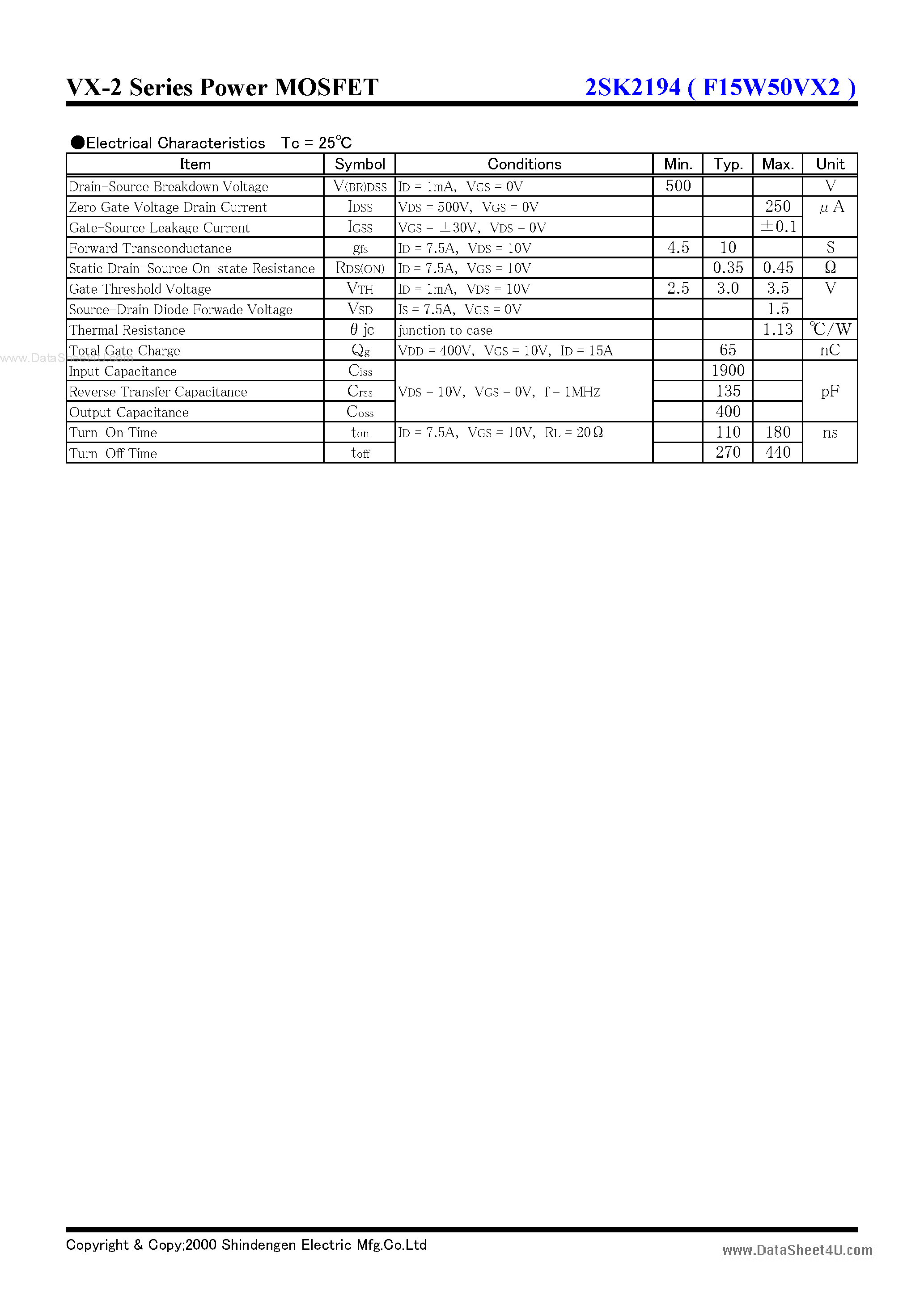 Даташит на микросхему K2194 страница 2 Даташит K2194 - Search -----> 2SK2194 страница 2