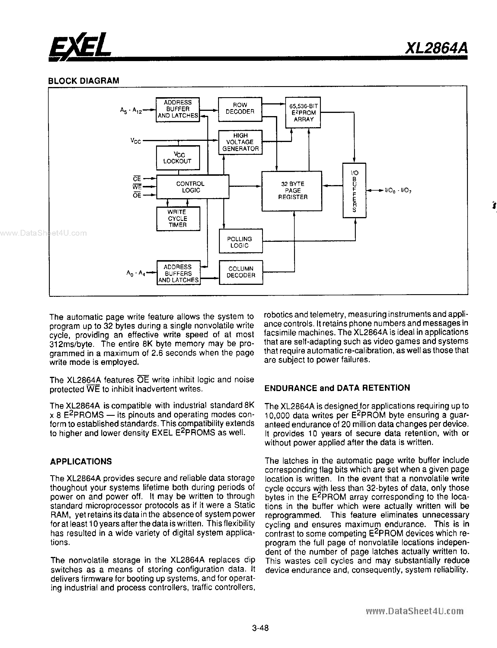 Даташит на микросхему XLS2864A страница 2 Даташит XLS2864A - 8K x 8 Electrically Erasable PROM страница 2