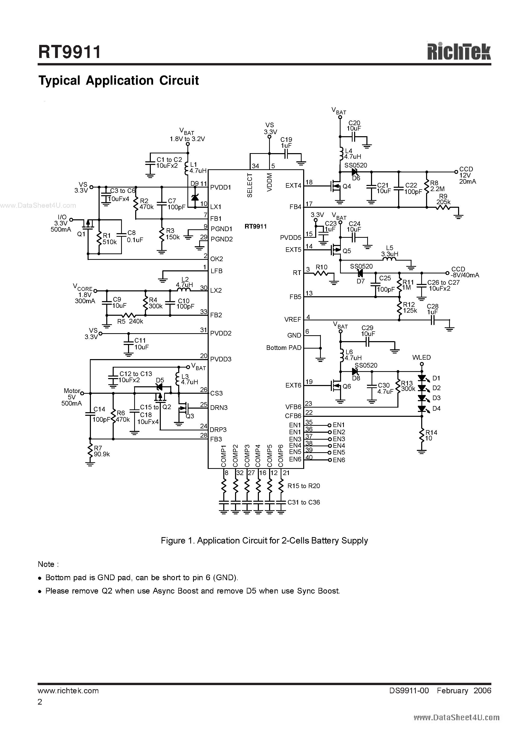 Datasheet RT9911 - 6 Channel DC/DC Converters page 2
