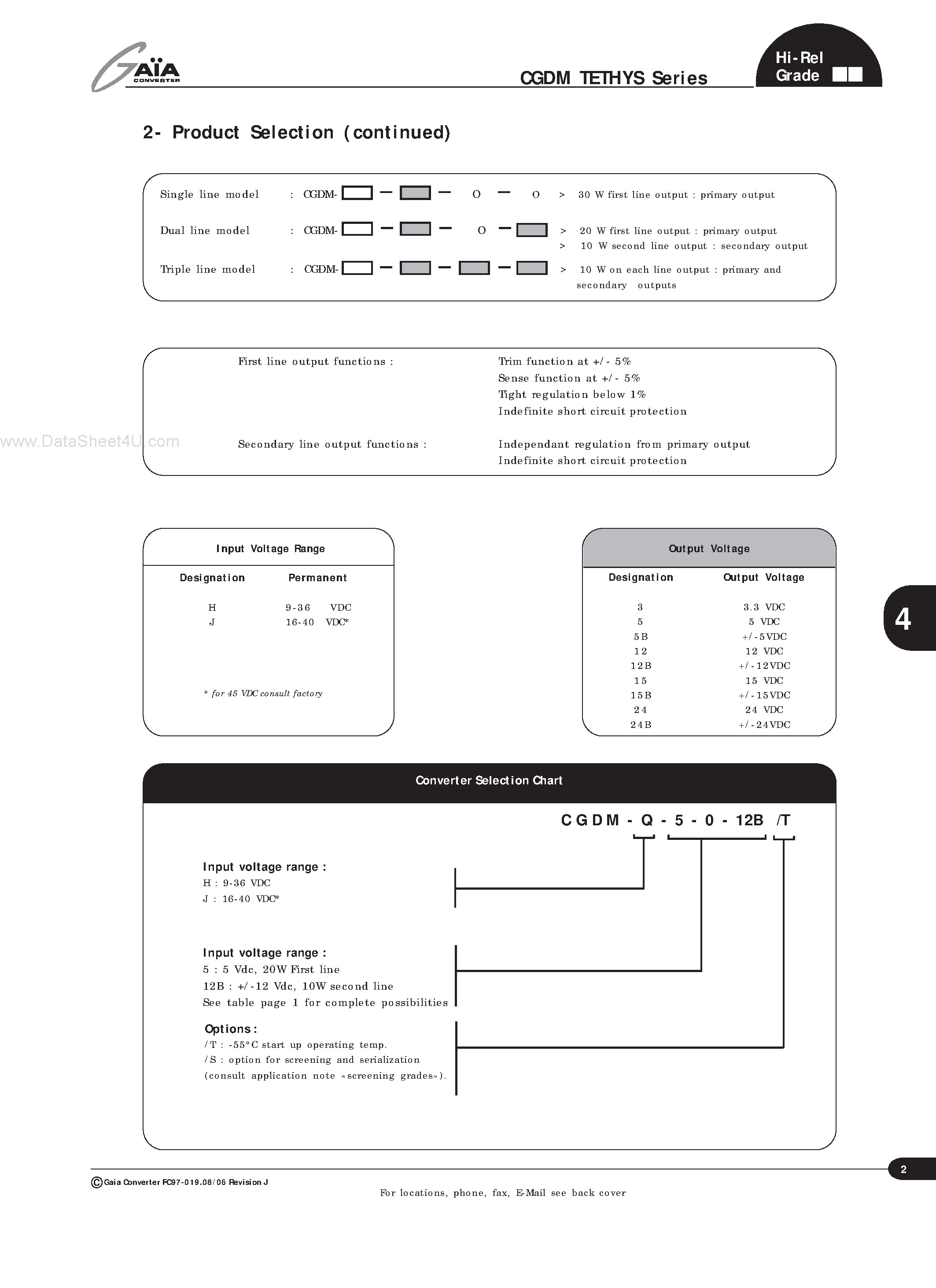 Даташит CGDM-H-xxxx - DC-DC Converter страница 2