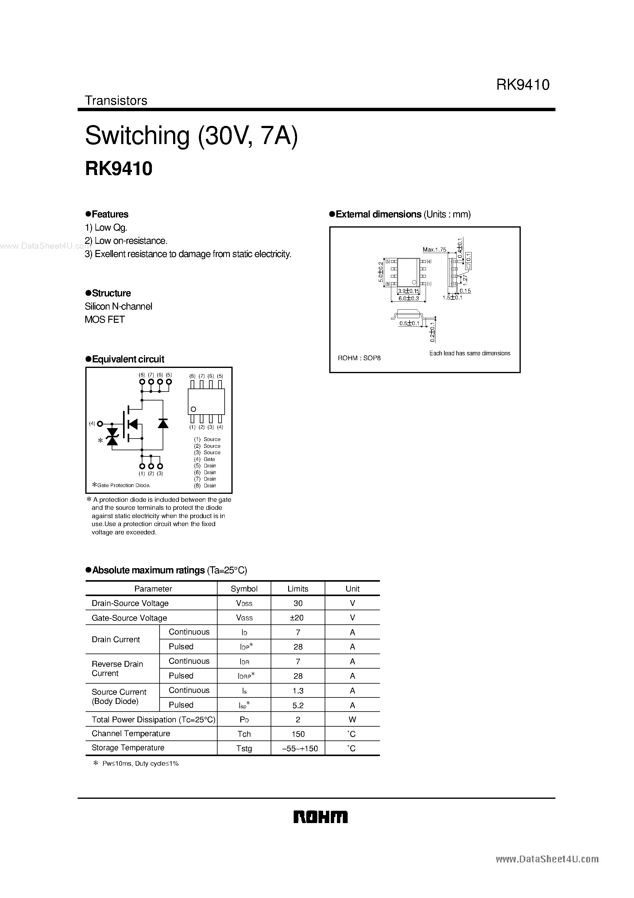 Datasheet RK9410 page 1 Datasheet RK9410 - Switching page 1