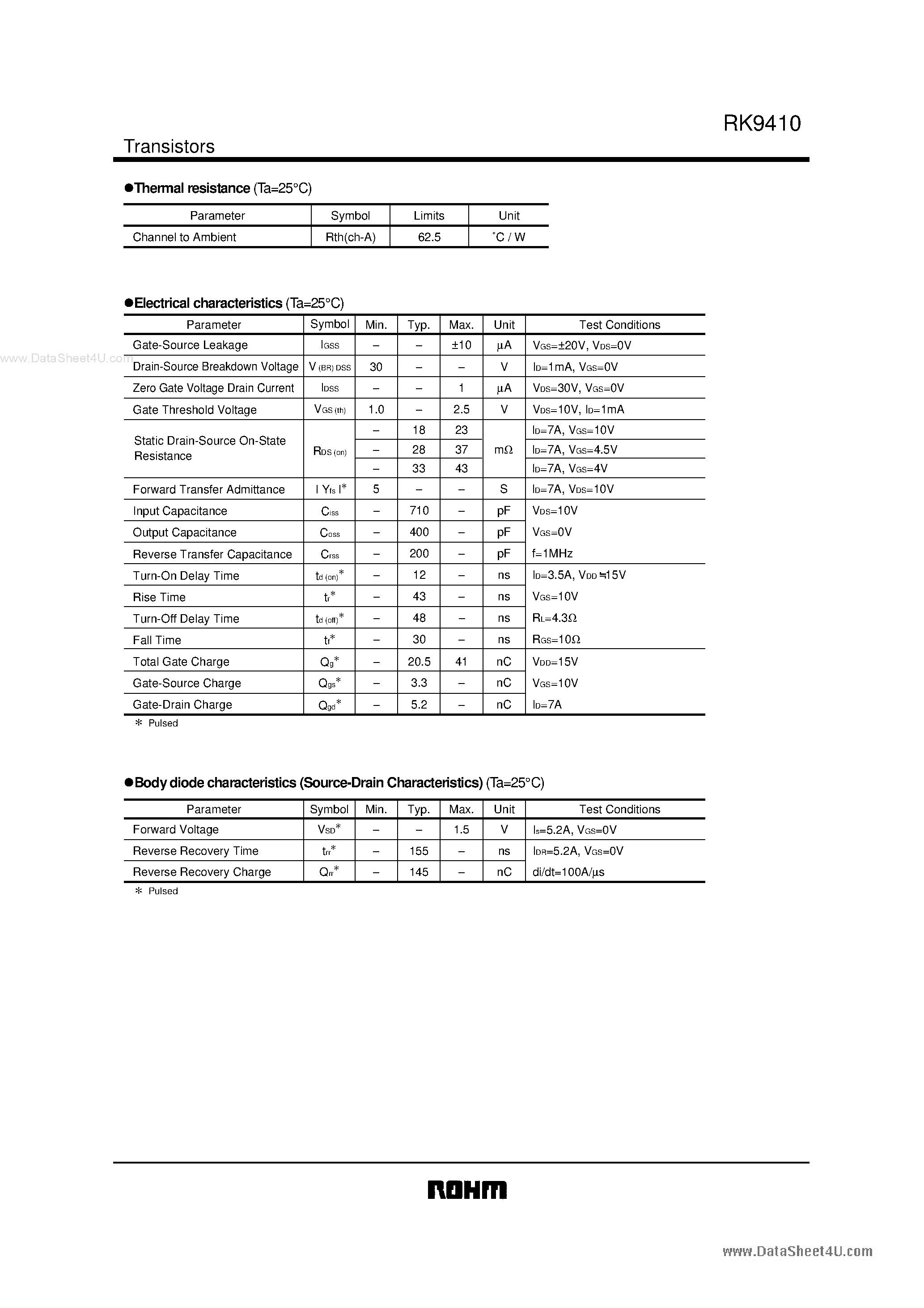 Datasheet RK9410 page 2 Datasheet RK9410 - Switching page 2