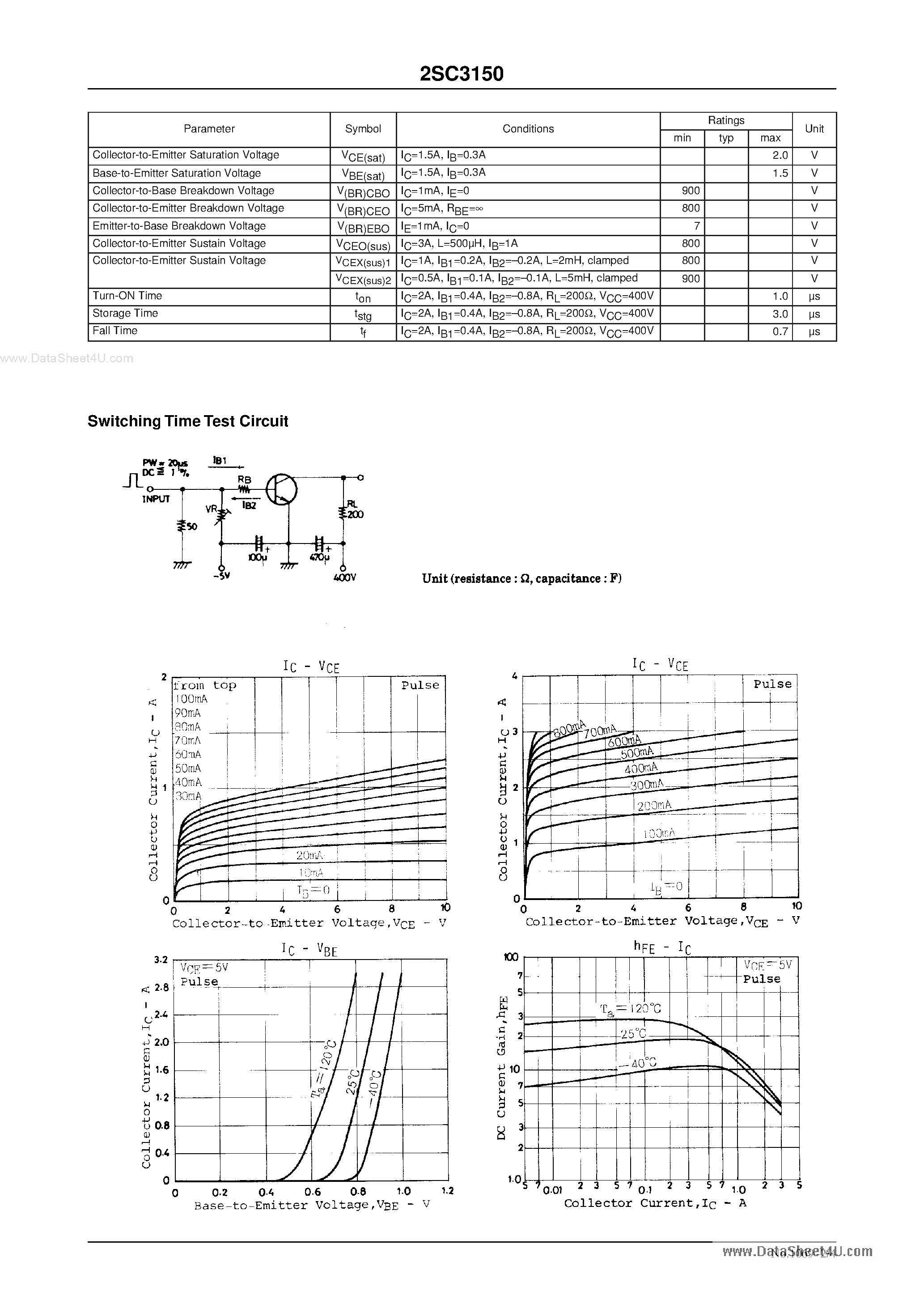 Datasheet C3150 - Search -----> 2SC3150 page 2