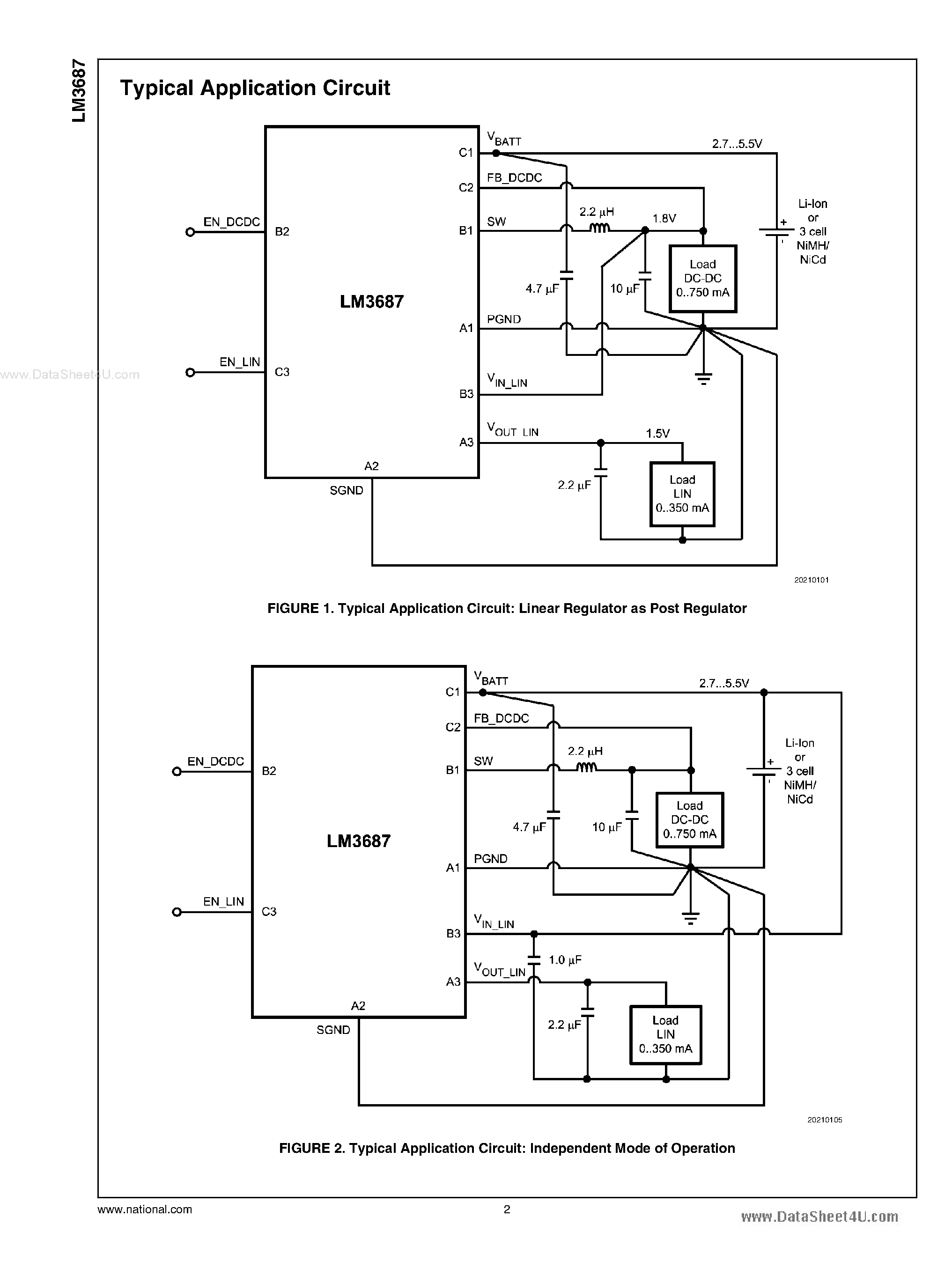 Datasheet LM3687 page 2 Datasheet LM3687 - Step-Down DC-DC Converter page 2