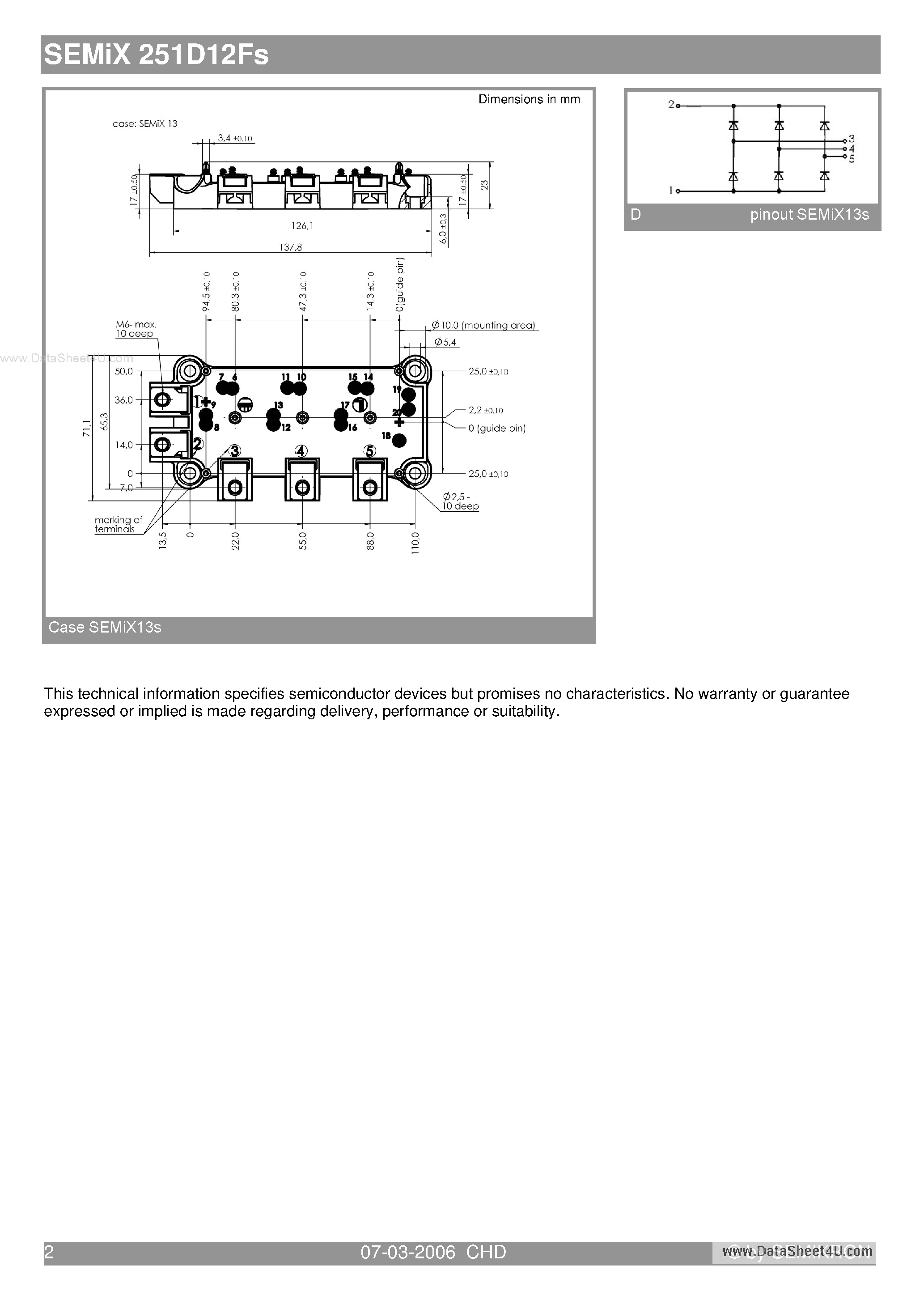 Datasheet SEMIX251D12FS - Bridge Rectifier Module page 2