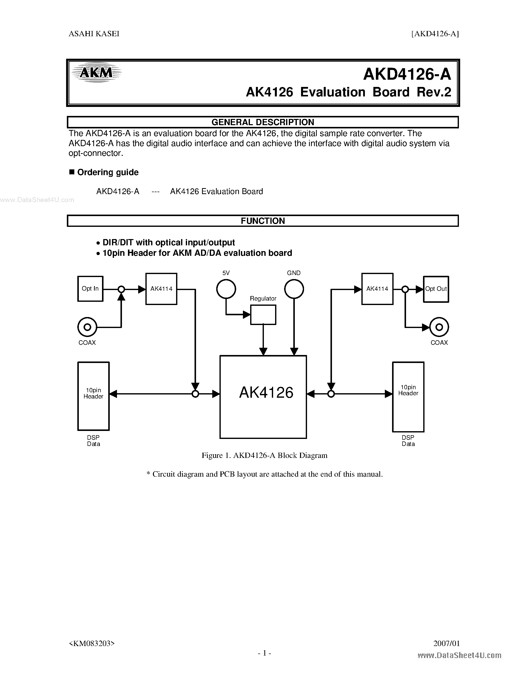 Datasheet AKD4126-A - digital sample rate converter page 1