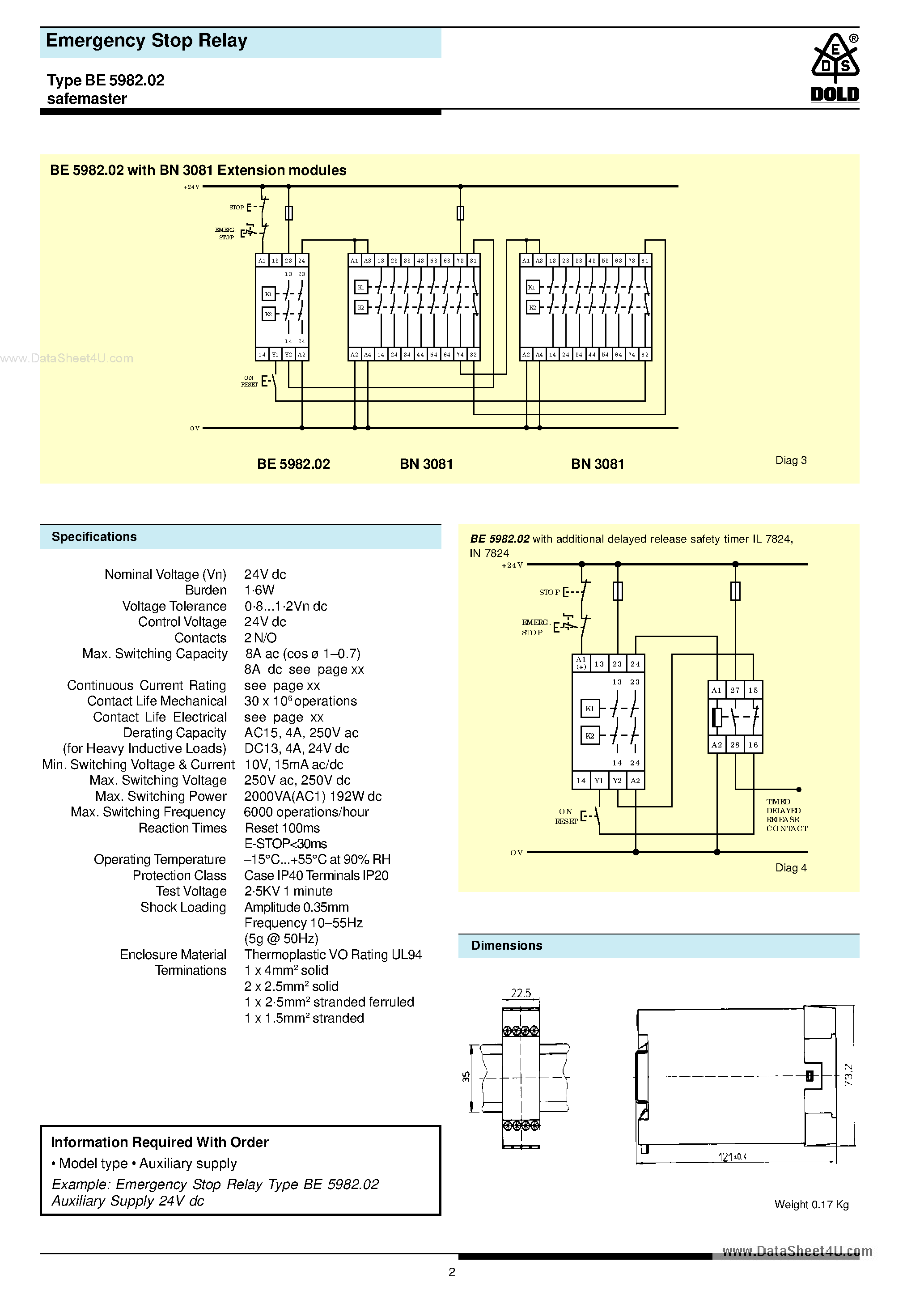 Даташит BE5982.02 - Emergency Stop Relay страница 2