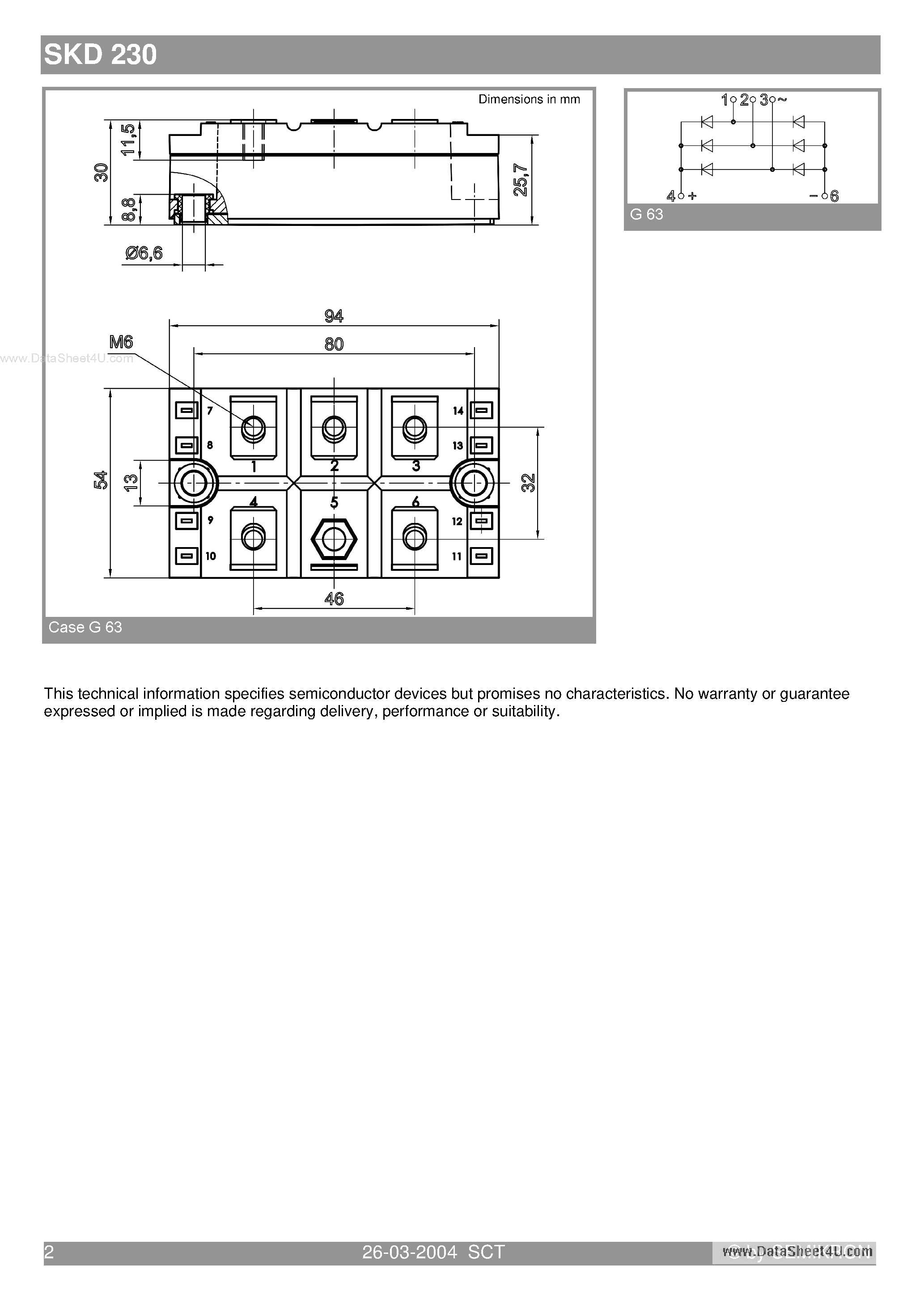 Datasheet SKD230 - Power Bridge Rectifiers page 2