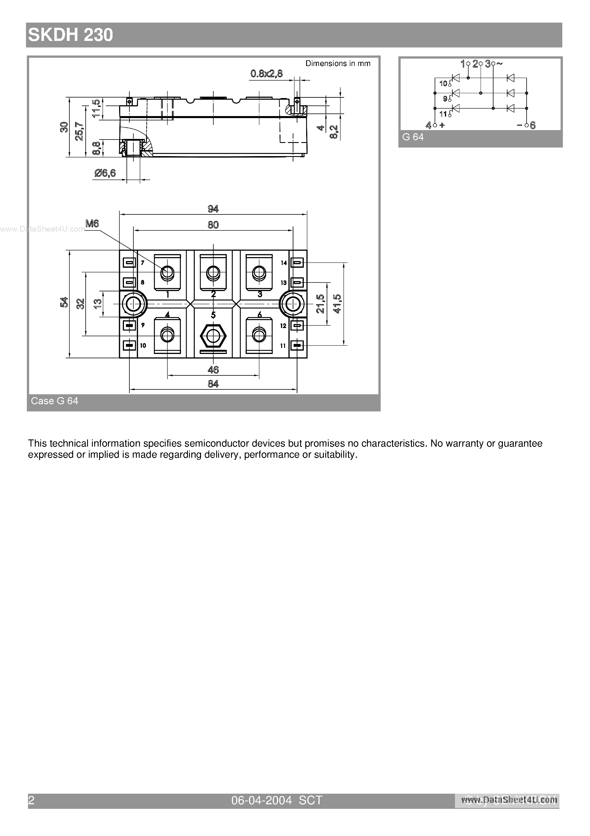 Datasheet SKDH230 - Bridge Rectifiers page 2