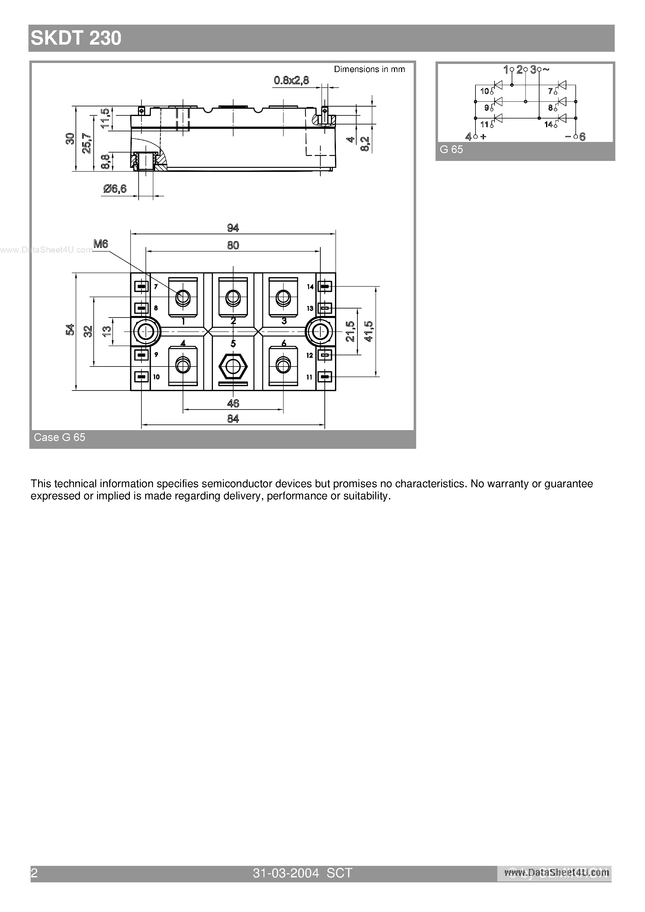 Datasheet SKDT230 - Bridge Rectifiers page 2