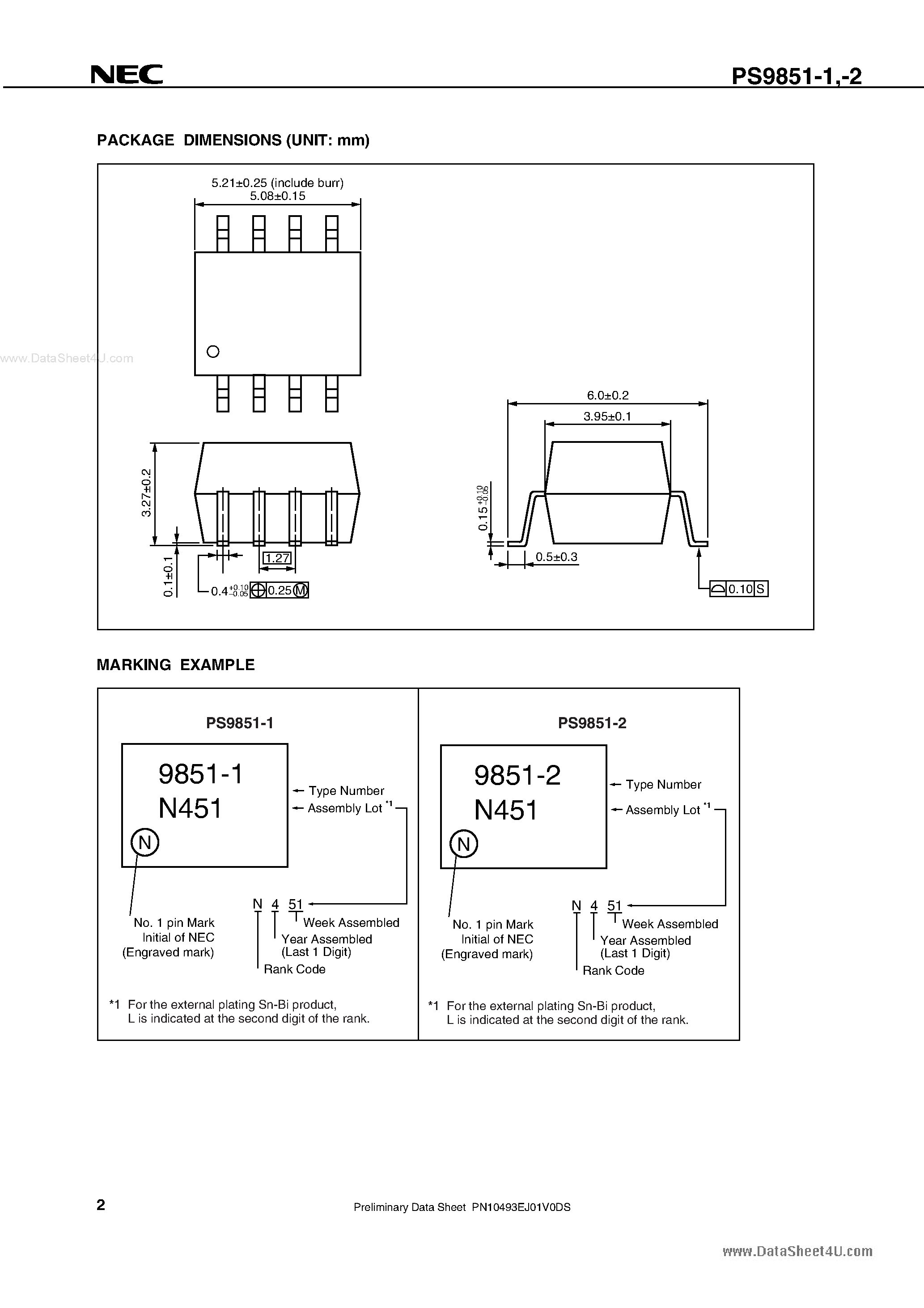 Datasheet PS9851-1 page 2 Datasheet PS9851-1 - HIGH NOISE REDUCTION page 2