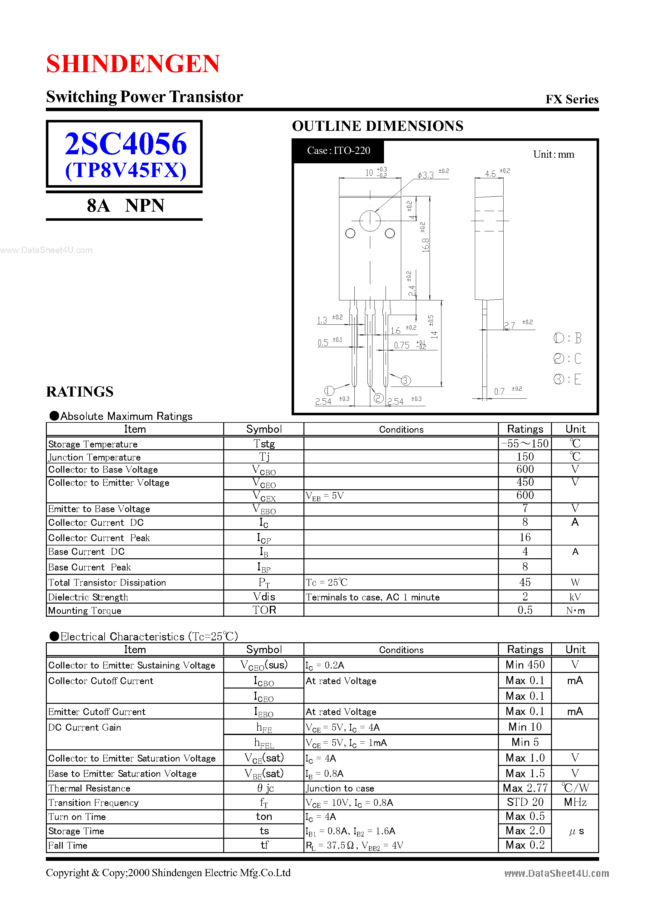 Даташит C4056 - Search -----> 2SC4056 страница 1