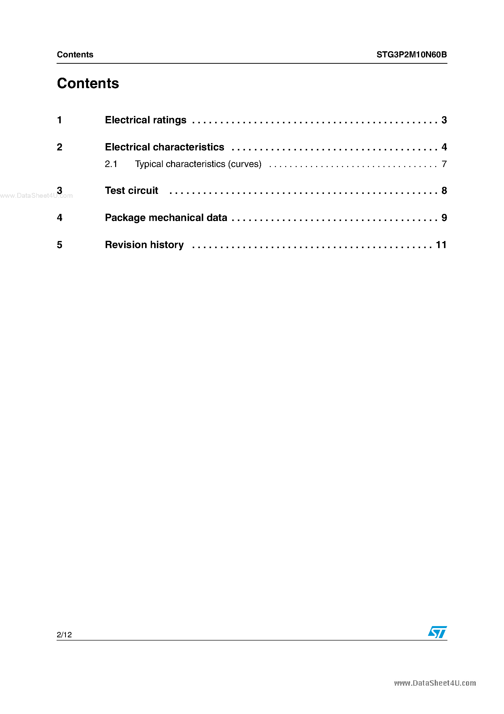 Datasheet STG3P2M10N60B - 1-Phase bridge rectifier + 3 phase inverter IGBT - SEMITOP2 module page 2