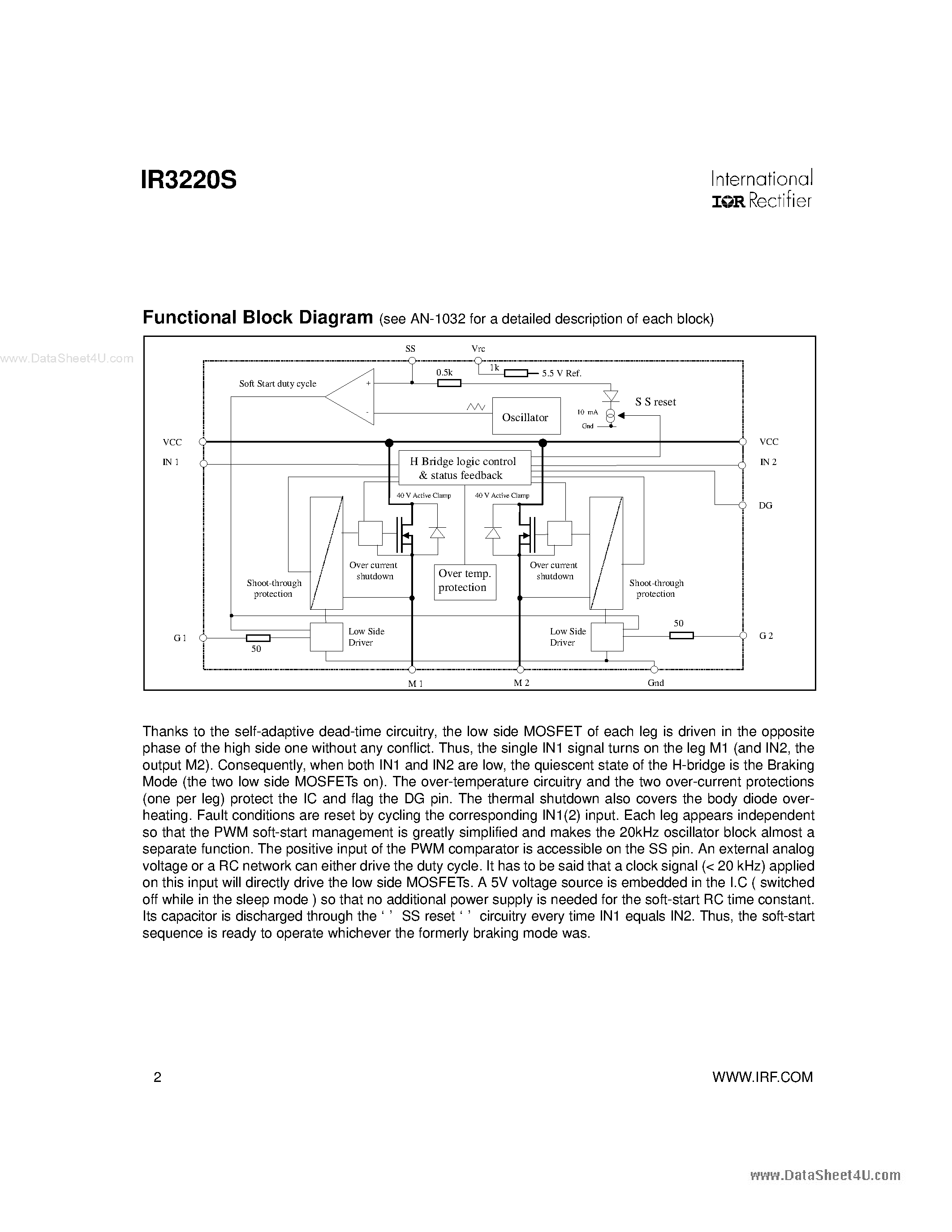 Datasheet IR3220S page 2 Datasheet IR3220S - FULLY PROTECTED H-BRIDGE page 2