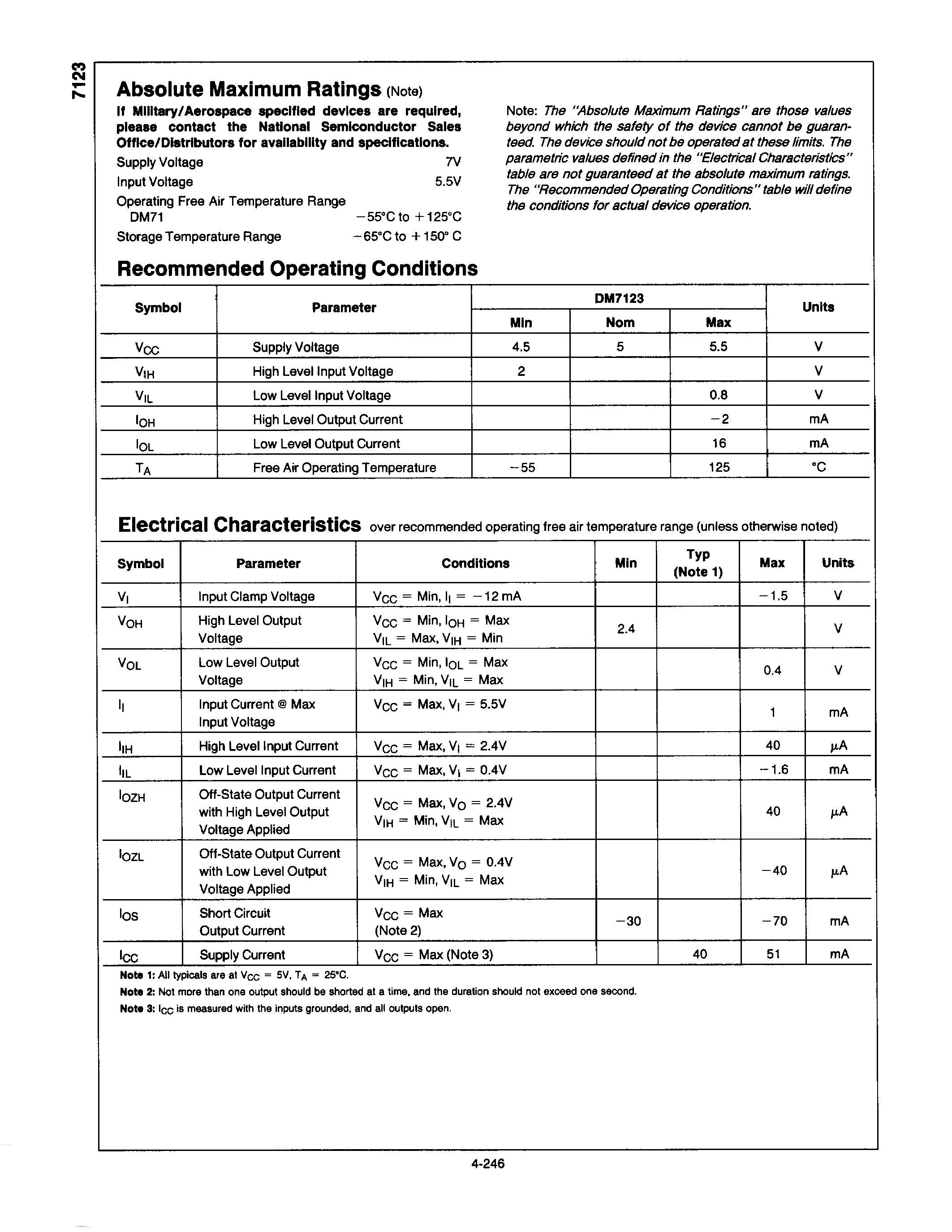 Даташит на микросхему DM7123 страница 2 Даташит DM7123 - Quad 2-Input DATA SELECTORS / MULTIPLEXERS страница 2