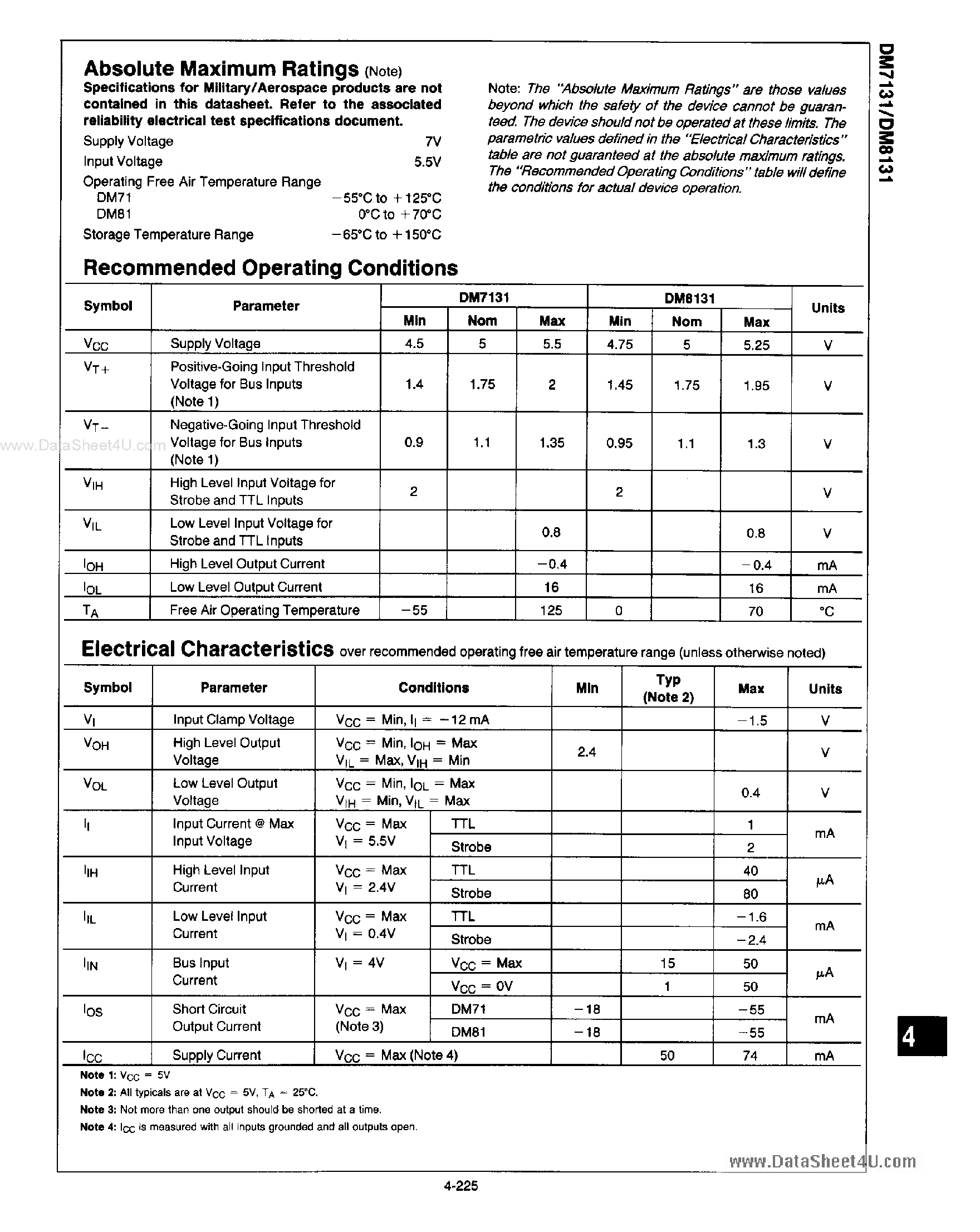 Datasheet DM8131 - 6-Bit Unified Bus Comparator page 2