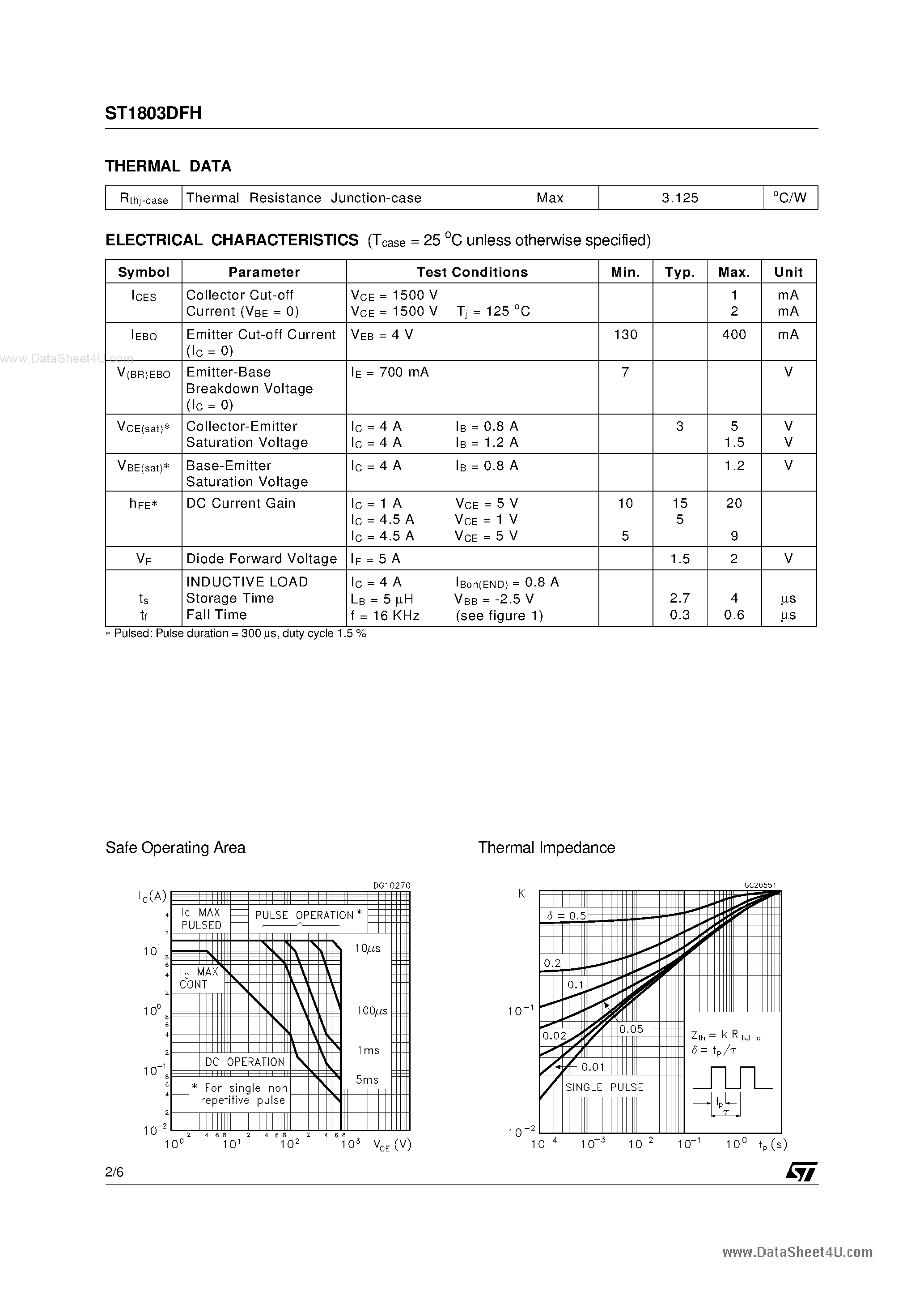 Datasheet 1803DFH page 2 Datasheet 1803DFH - Search -----> ST1803DFH page 2