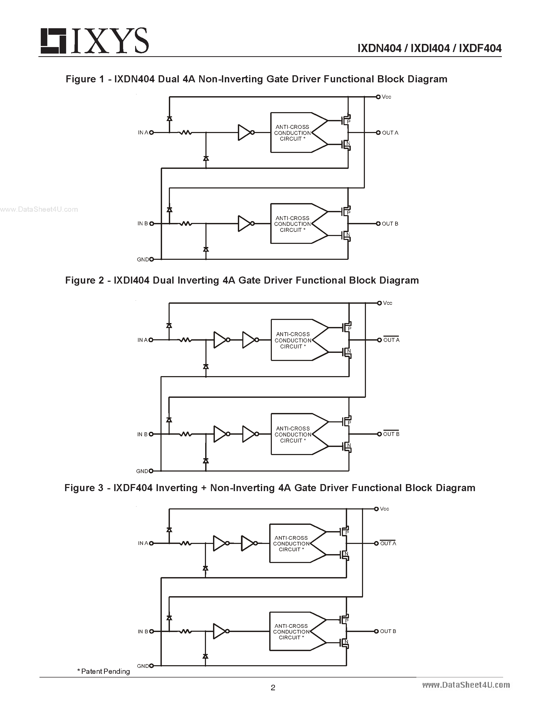 Datasheet IXDF404 page 2 Datasheet IXDF404 - (IXDx404) 4 Ampere Dual Low-Side Ultrafast MOSFET Drivers page 2