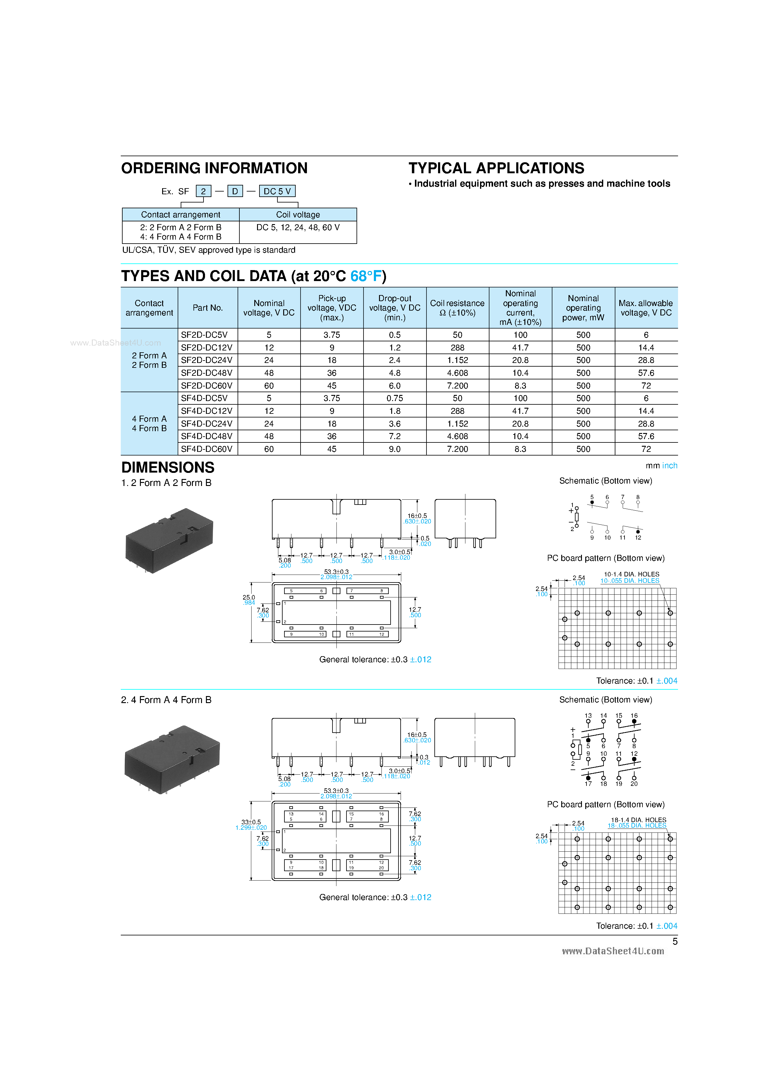 Datasheet SF2D-DCxxV - MONOSTABLE SAFETY RELAY page 2