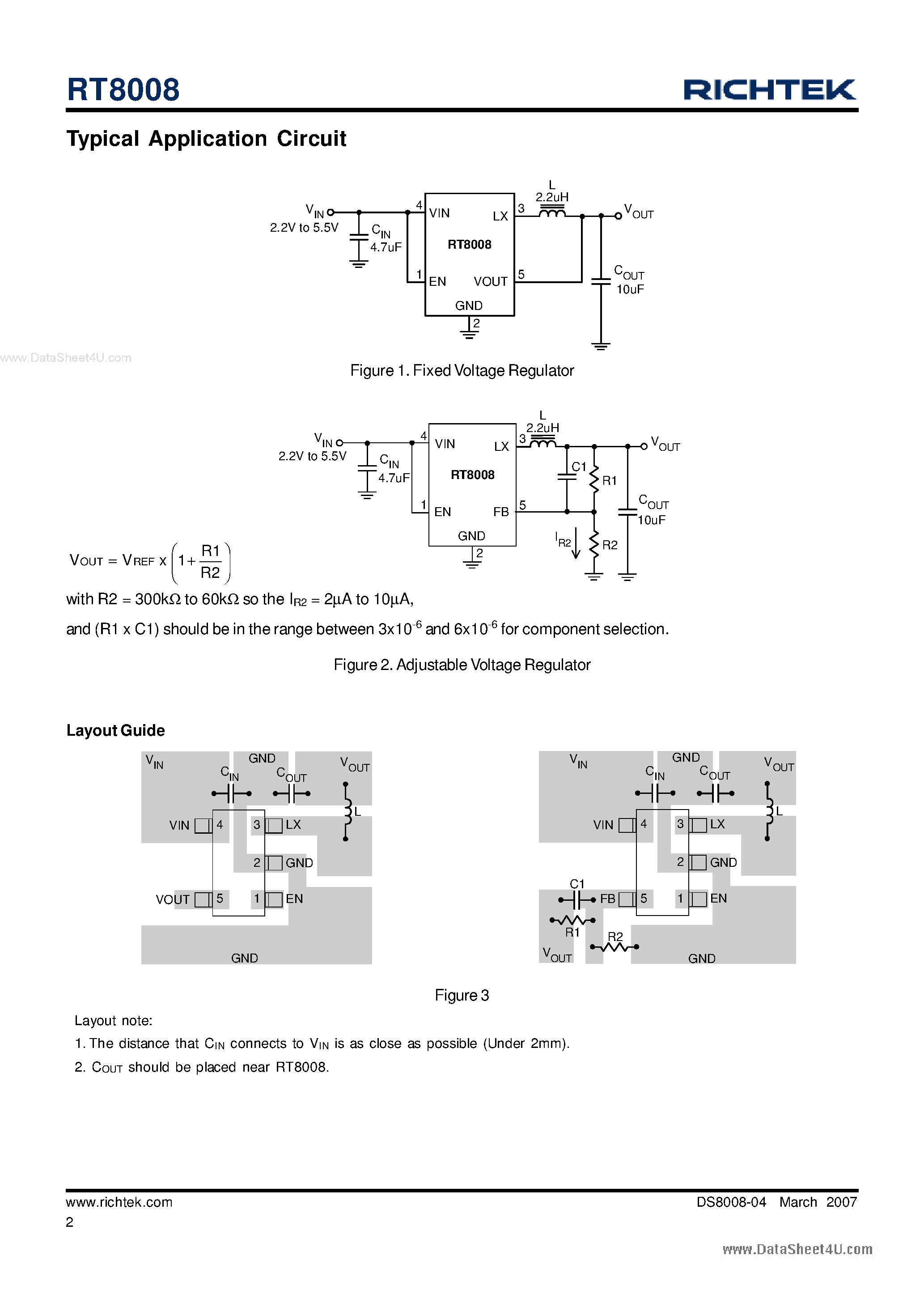 Datasheet RT8008 - High Efficiency PWM Step-Down DC/DC Converter page 2