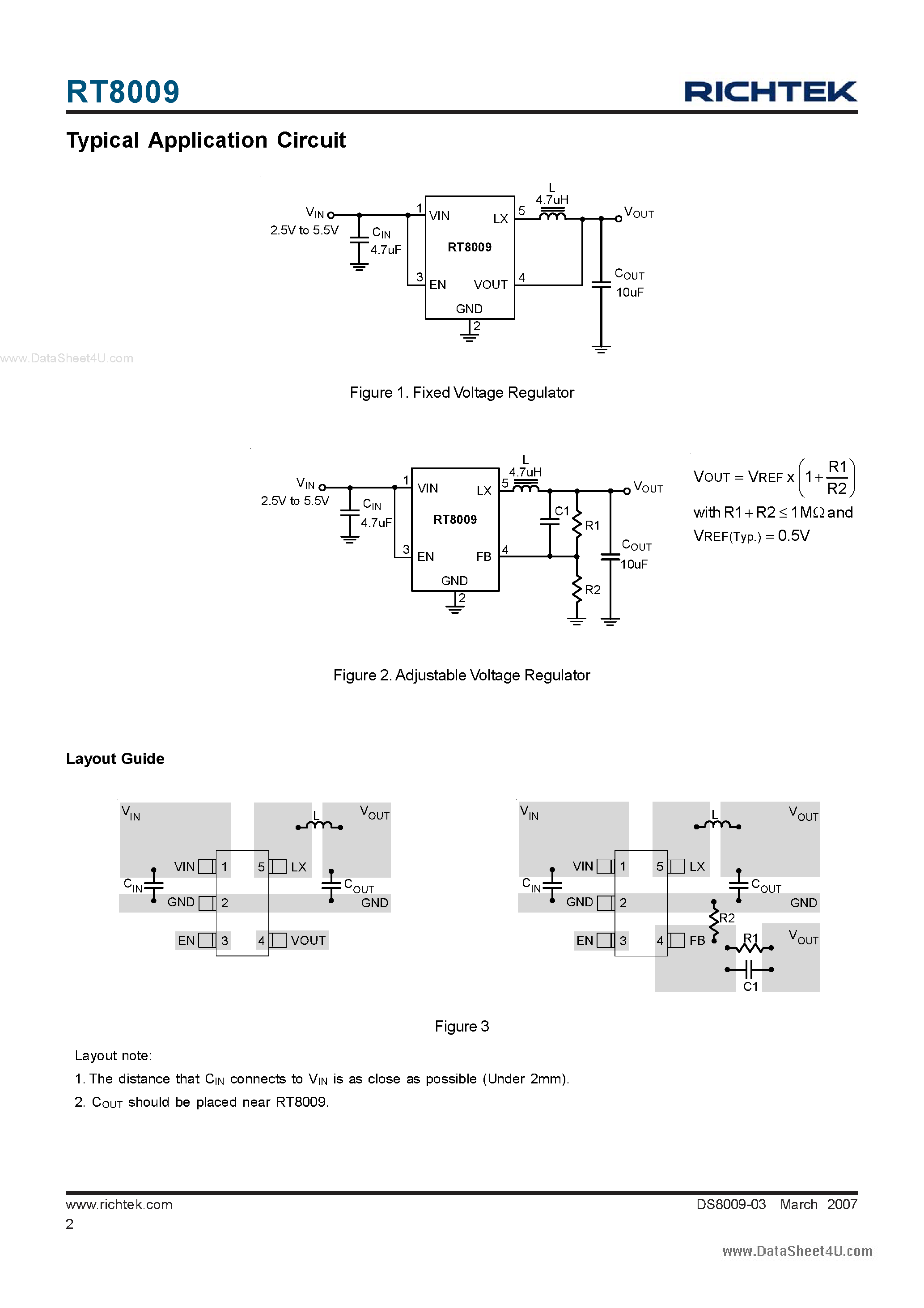 Datasheet RT8009 - High Efficiency PWM Step-Down DC/DC Converter page 2