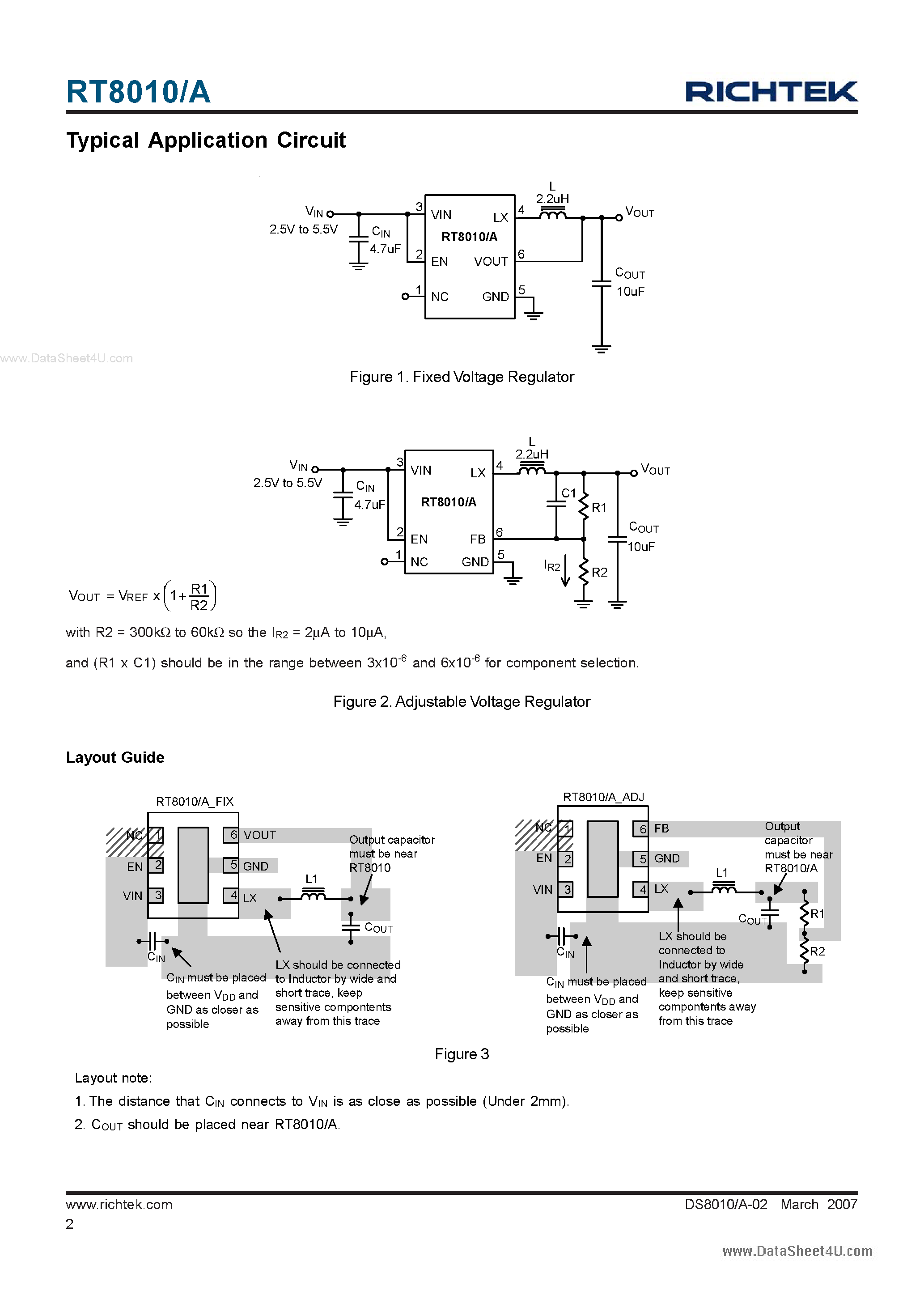 Datasheet RT8010 - High Efficiency PWM Step-Down DC/DC Converter page 2