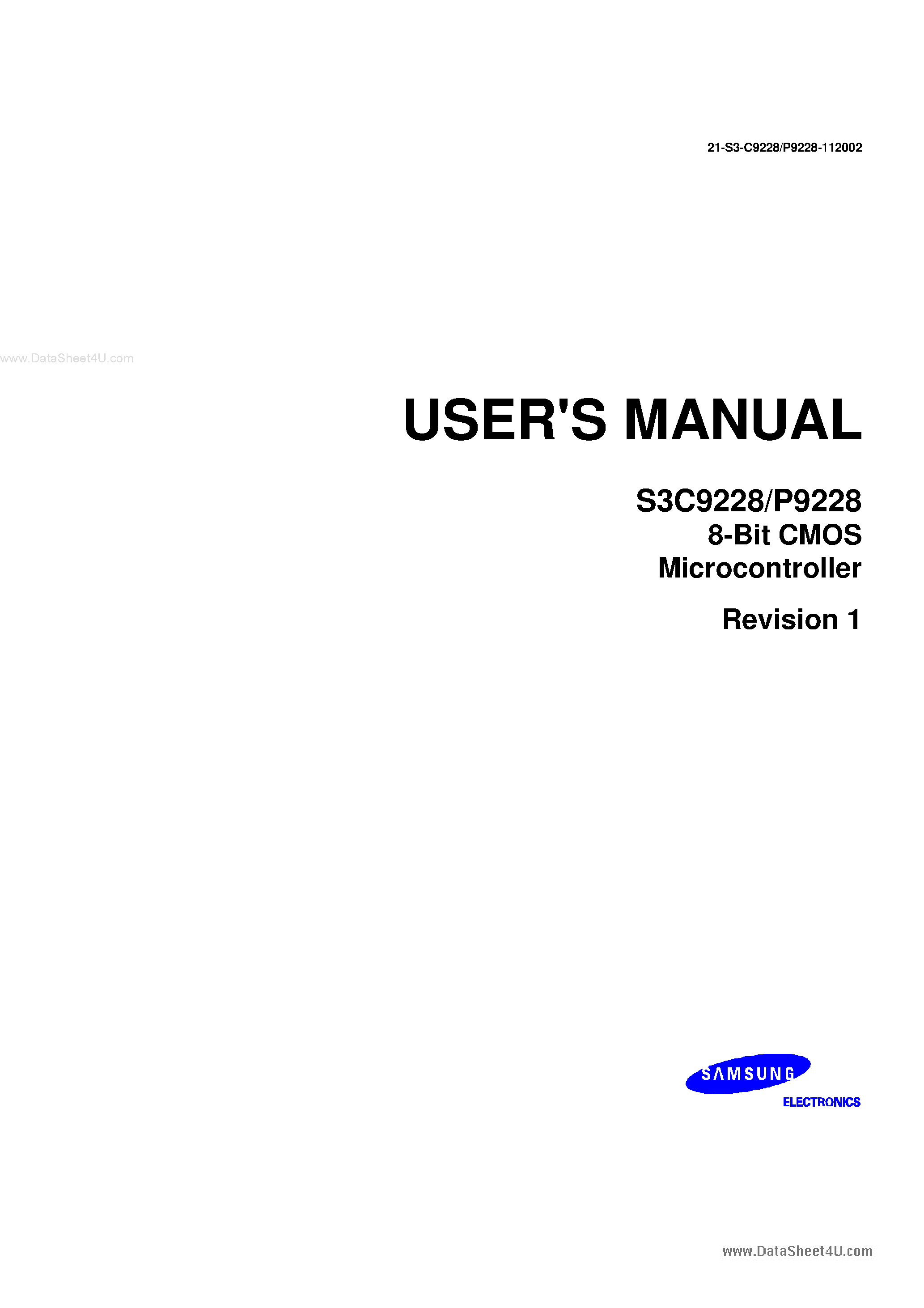 Даташит 3P9228 - 8-BIT CMOS MICROCONTROLLERS USERS MANUAL страница 1